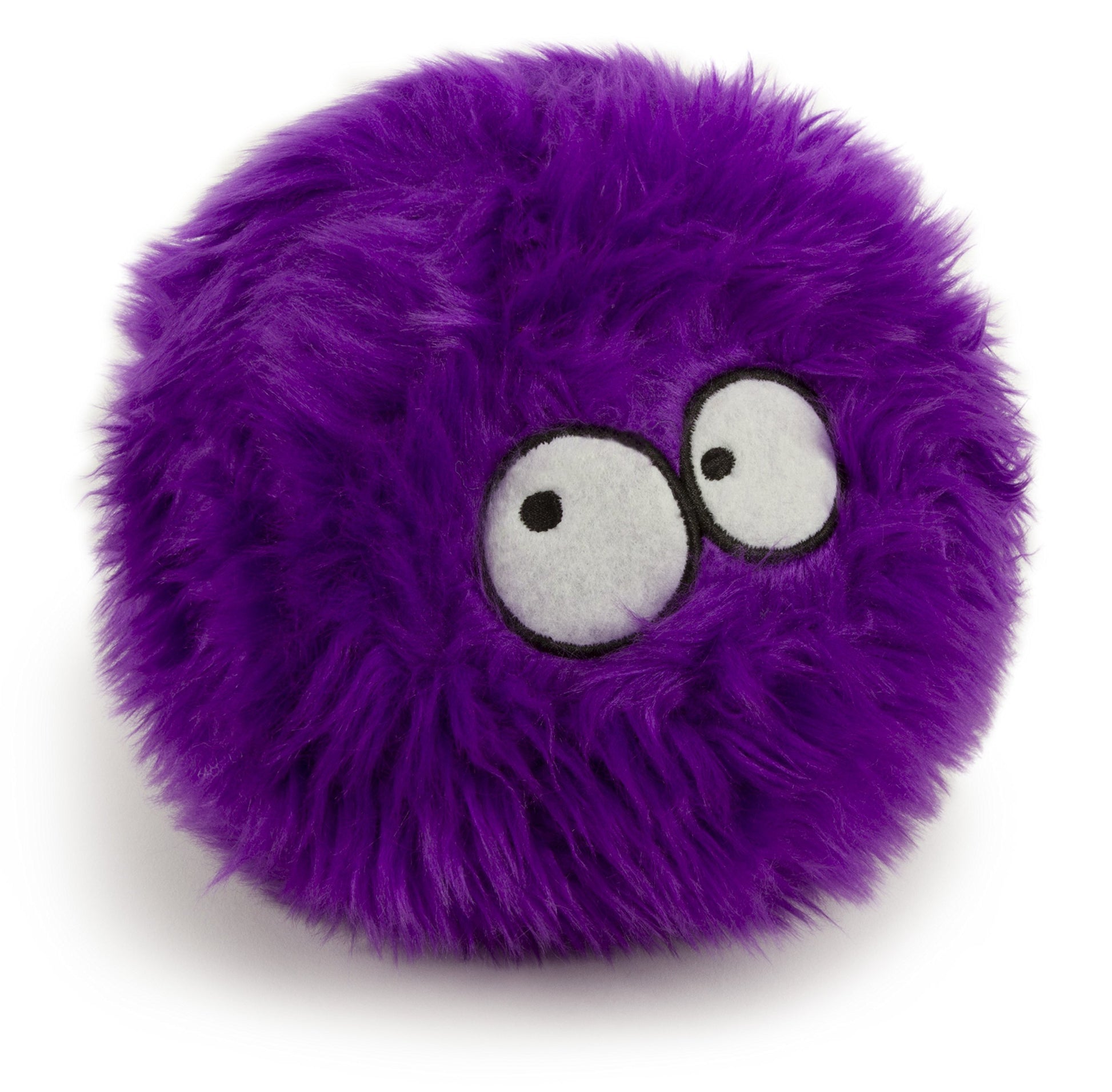goDog Furballz Squeaky Pelota de Peluche para Perro, Tecnología Chew Guard - Morado, L