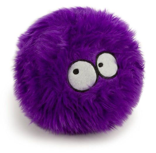goDog Furballz Squeaky Pelota de Peluche para Perro, Tecnología Chew Guard - Morado, L