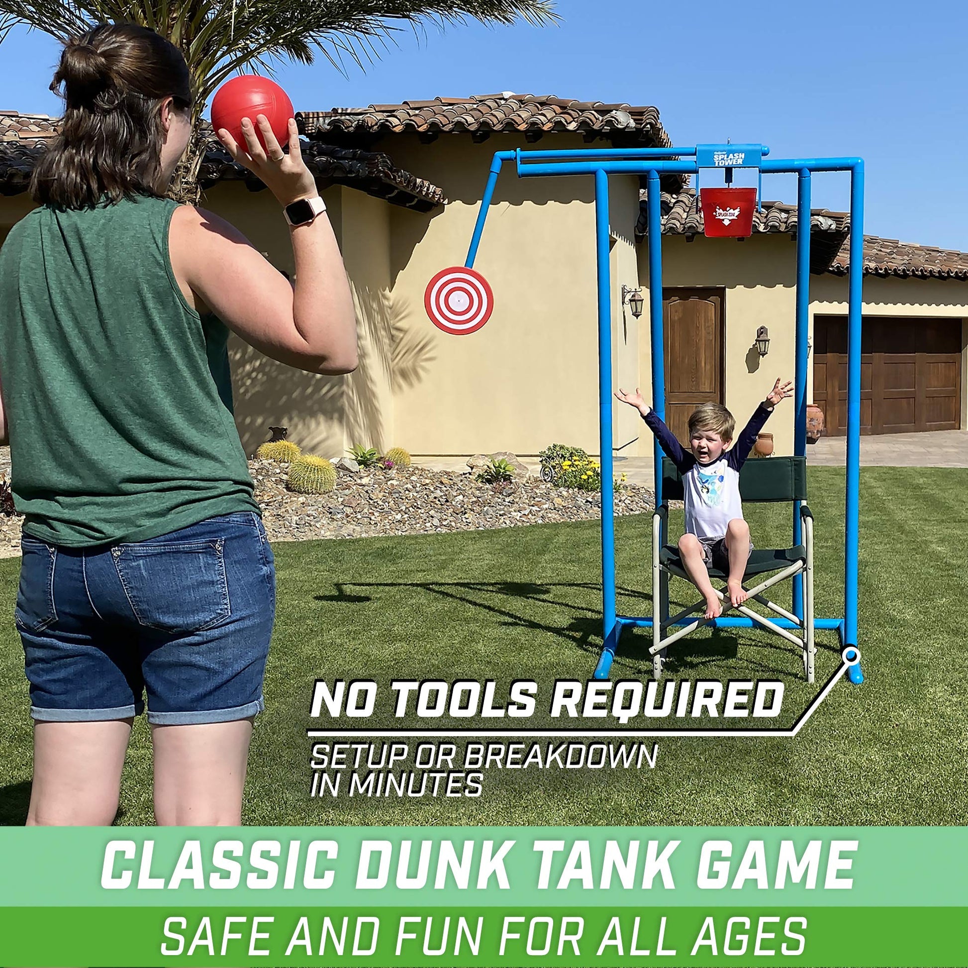 GoSports Splash Tower Water Dunk Game - Tanque de Agua para niños y Adultos