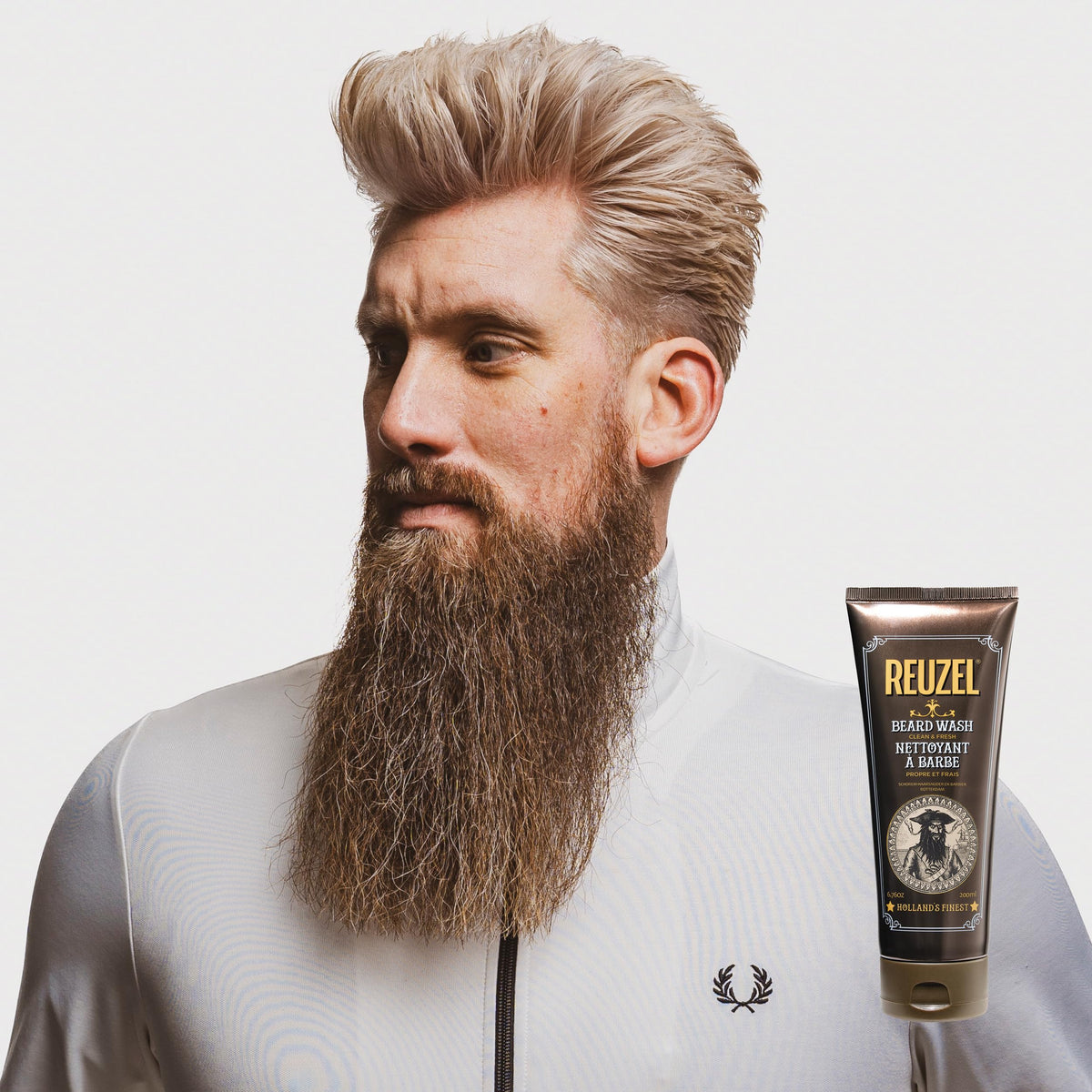 Reuzel Clean and Fresh Limpiador para Barba - Aroma Suave, cítrico y mentolado - Lava y acondiciona - Remueve Suavemente residuos - Hidrata - No obstruye los poros - Fórmula Vegana - 200 ml
