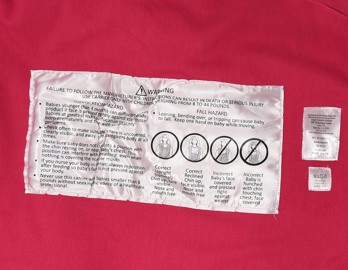 Portabebés suave, elástico, envoltura de algodón para bebé, correa para bebé, cubierta de lactancia para uso con recién nacidos/bebés: distribuye uniformemente el peso para un transporte más cómodo (rosa intenso)