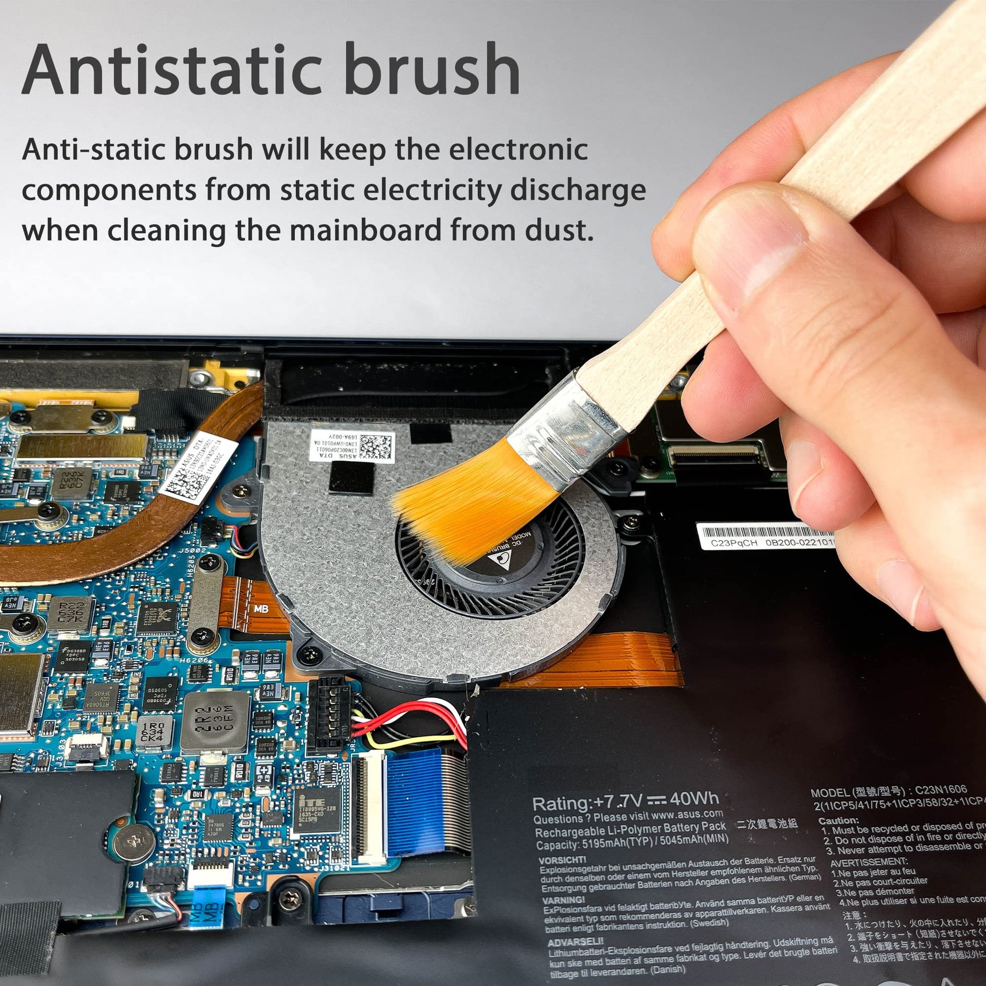 HowFixit Kit de herramientas de palanca de apertura con Spudgers ESD, cepillo para polvo antiestático, Spudger de metal para desmontar y reparar portátiles, consola de juegos, computadora