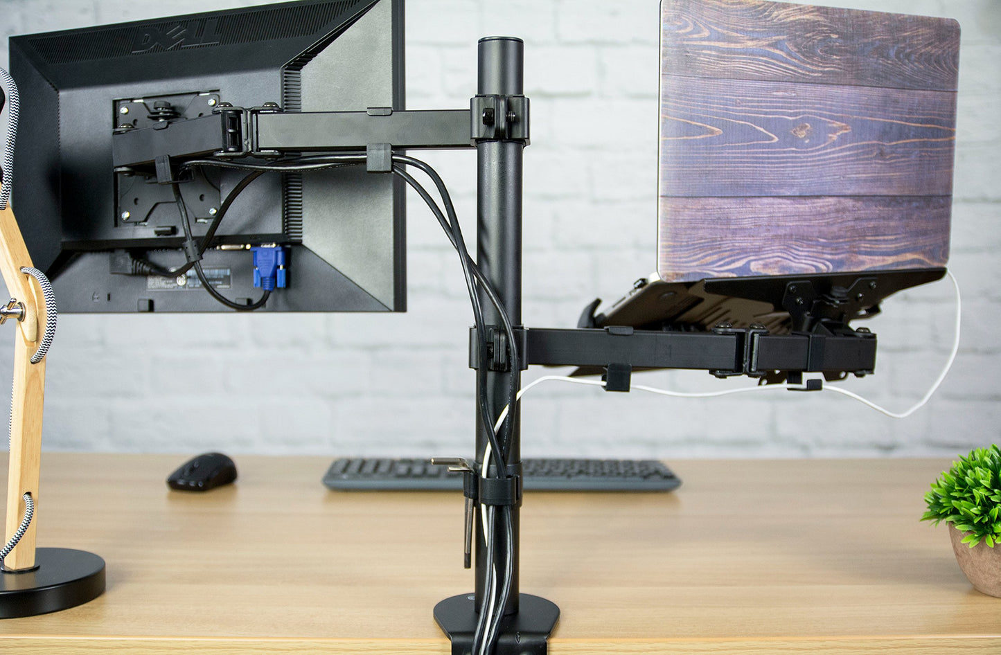 Soporte Articulado VIVO Negro para Monitor y Computadora Portátil con VESA Hasta 32 Pulgadas