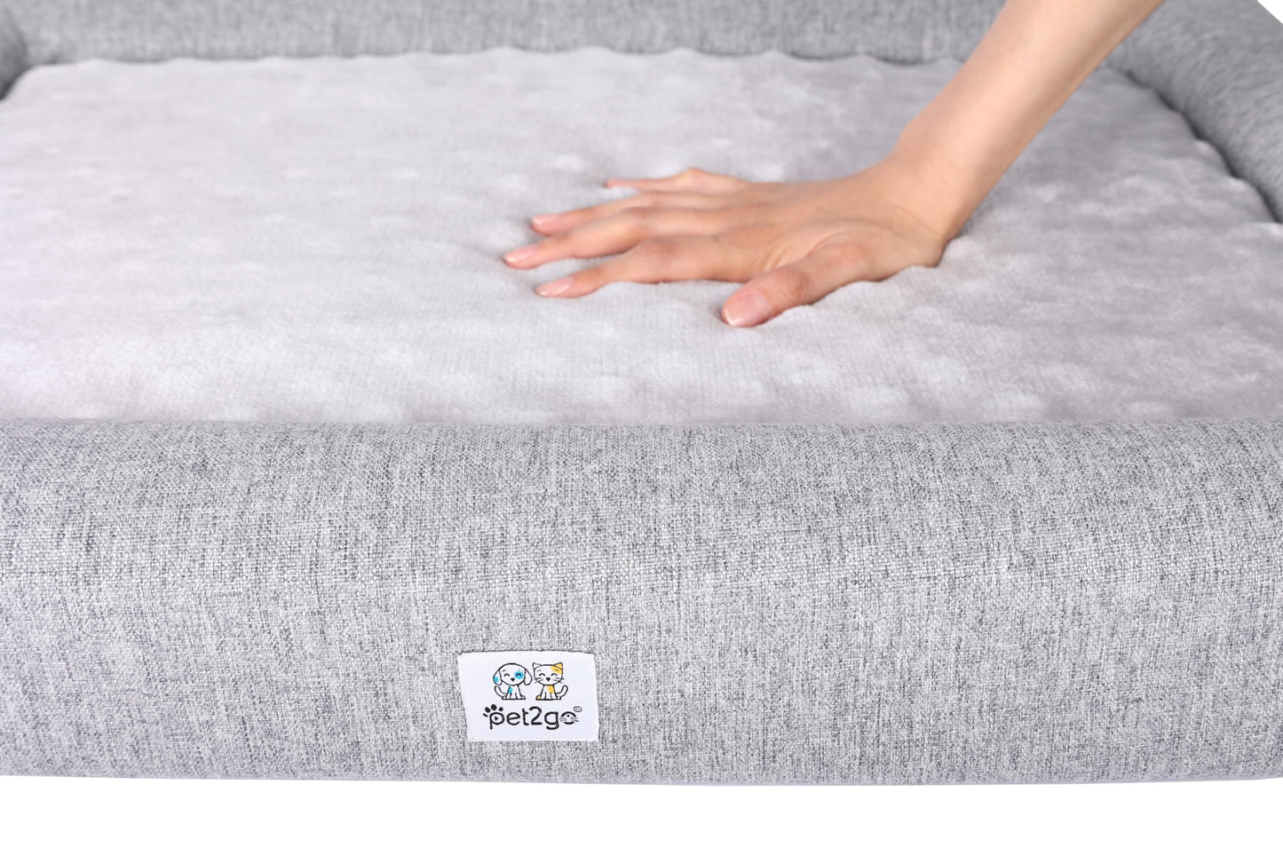 Cama Ortopédica para Mascota pet2go Gris Claro con Funda Removible y Lavable