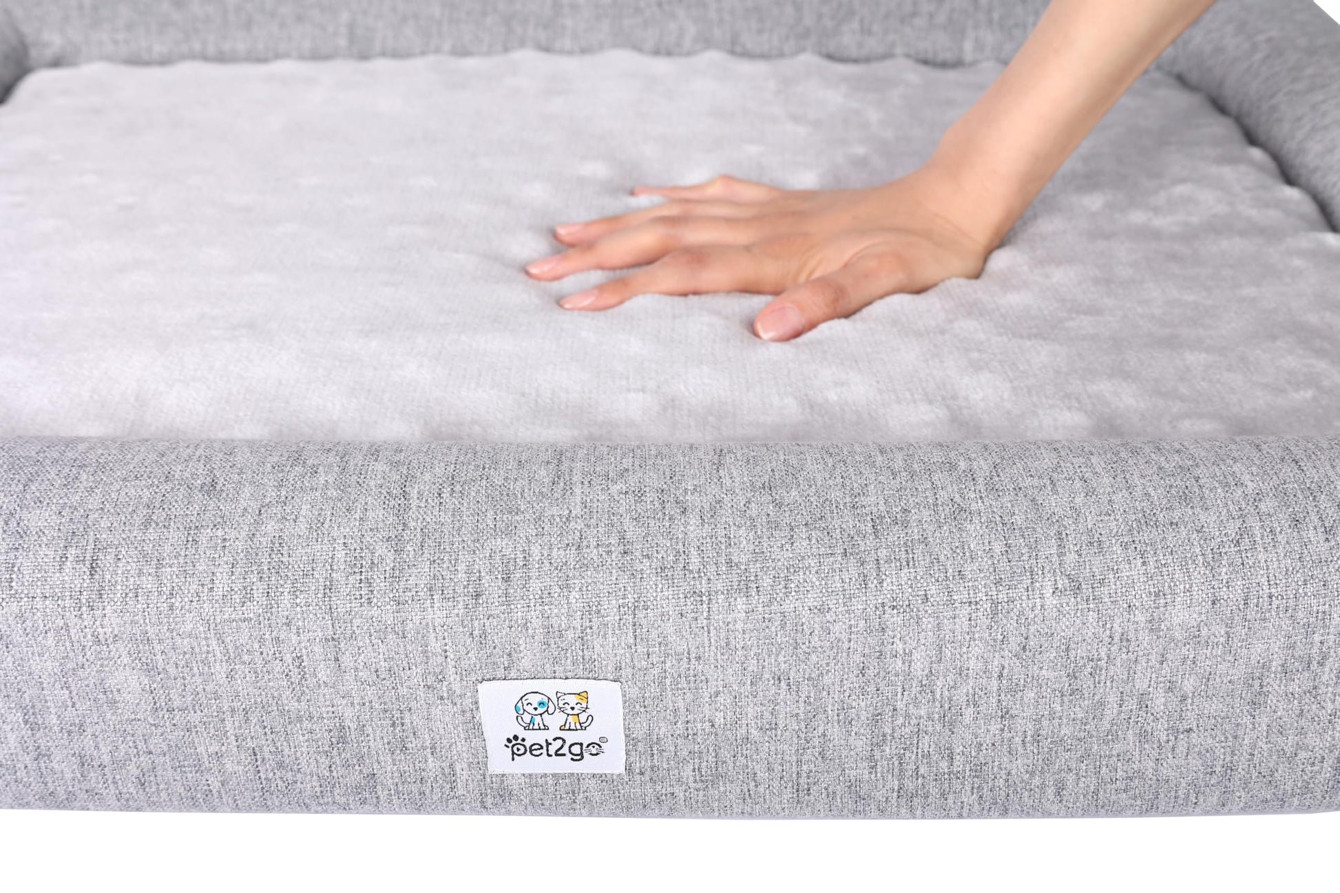Cama Ortopédica para Mascota pet2go Gris Claro con Funda Removible y Lavable
