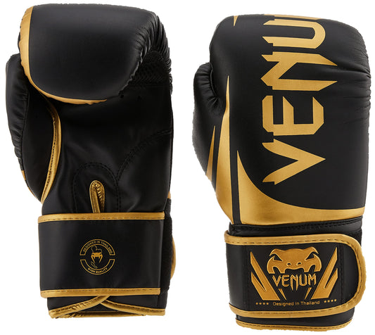 Guantes de Boxeo Venum Negro Dorado 10 oz Challenger 2.0