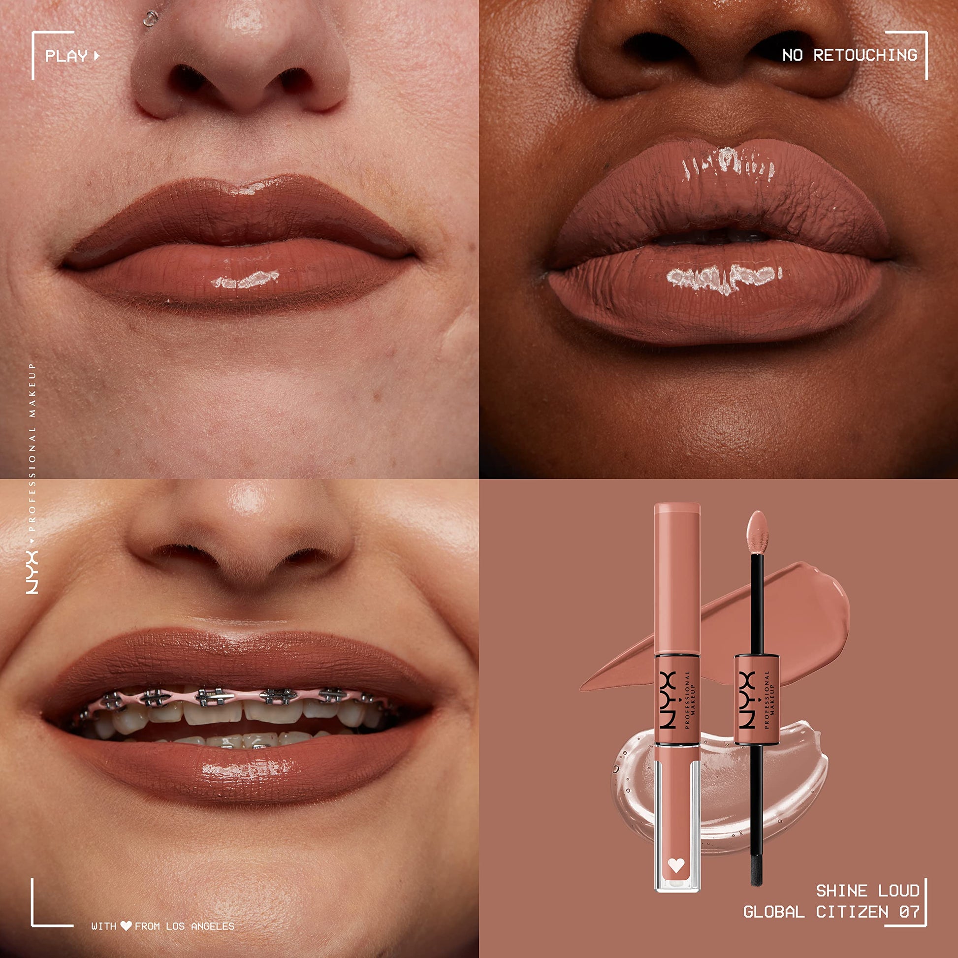 NYX Professional Makeup, Shine Loud, Labial Líquido Larga Duración, Glob