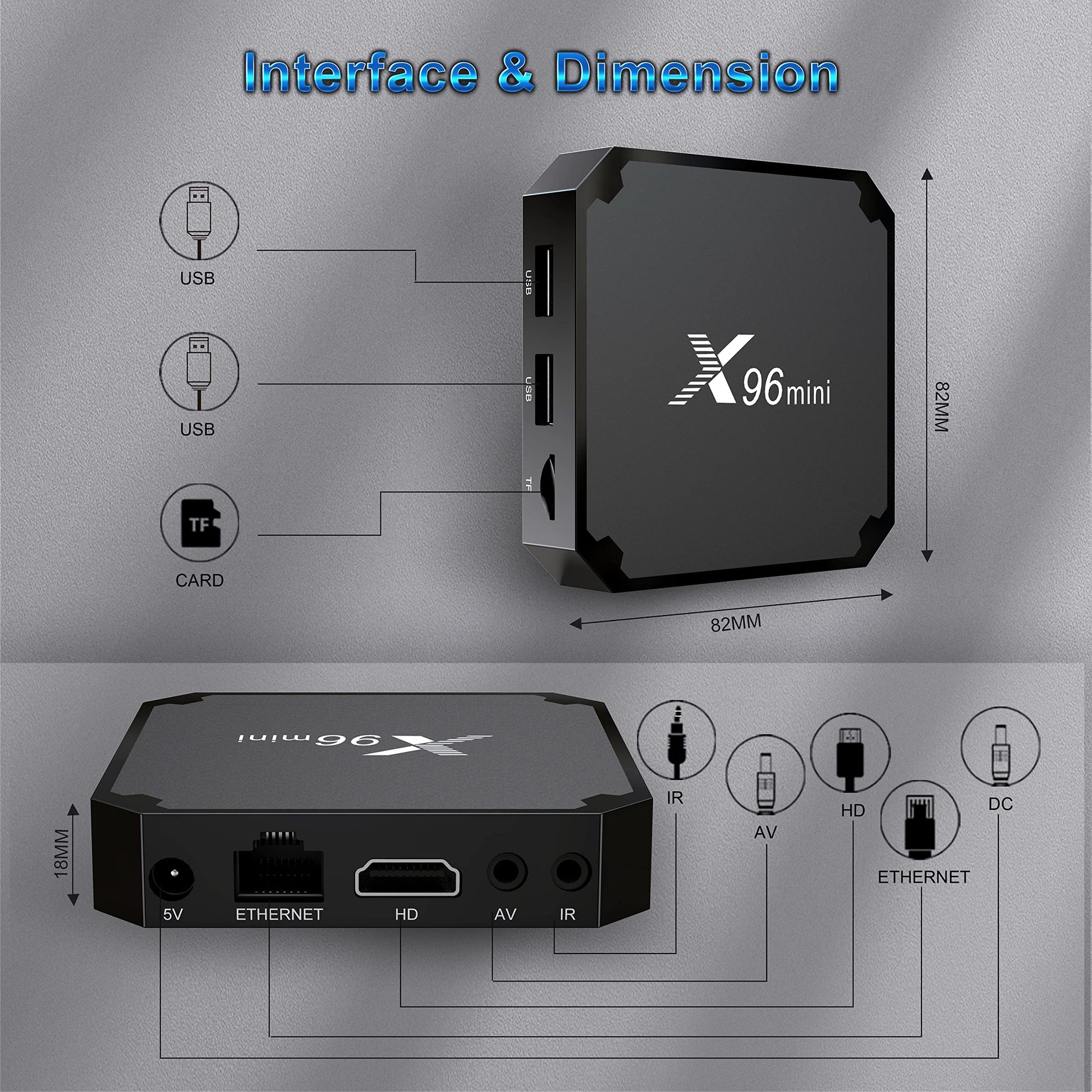Caja de TV Android 11.0, X96 Mini Amlogic S905W2 Quad Core RAM 2GB ROM 16GB WiFi dual 2.4G/5.8G 4K HDR+ Smart Android 11.0 Media Player TV Box