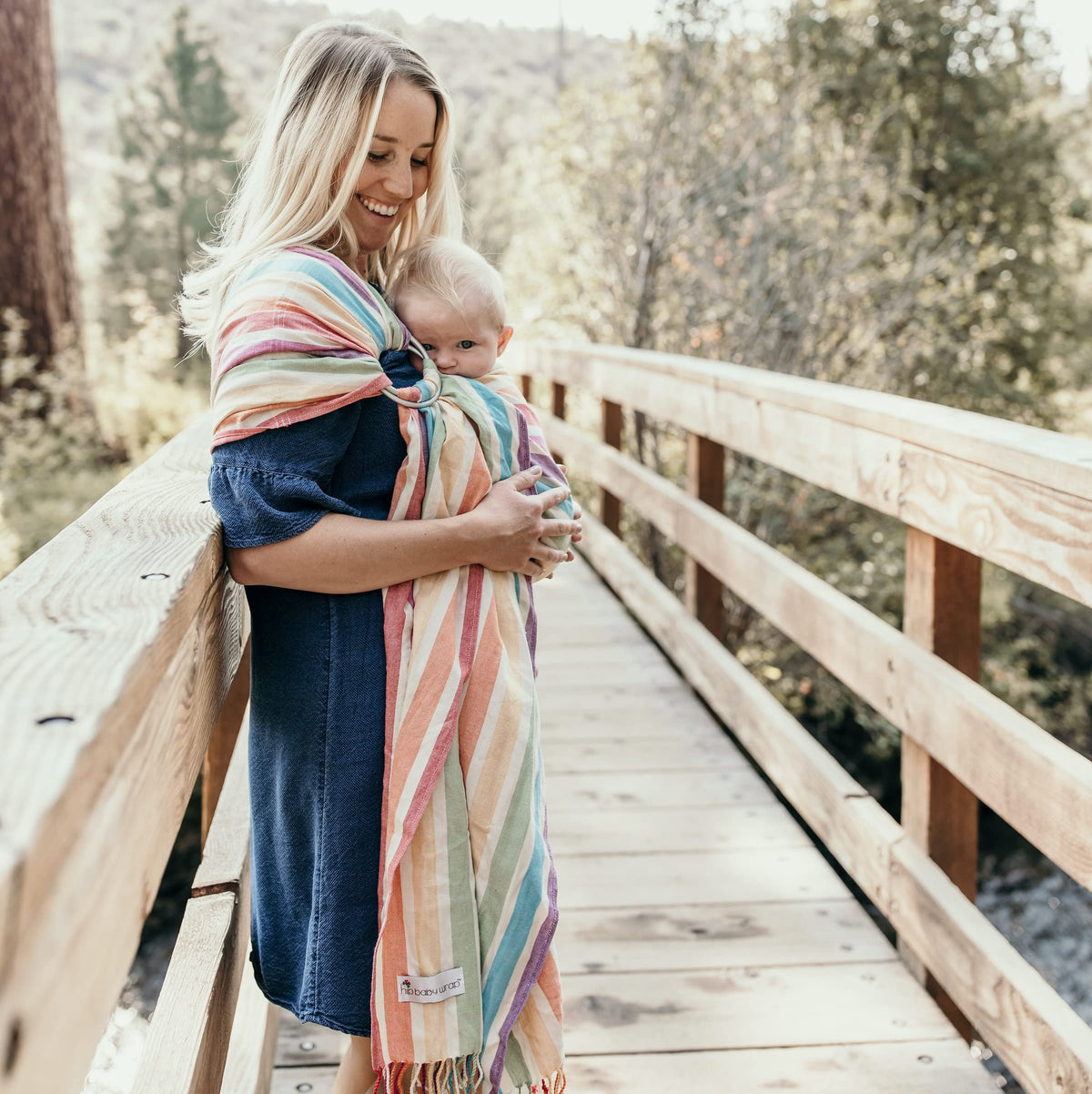 Hip Baby Wrap Ring Sling Baby Carrier for Infants and Toddlers (mediterranean)