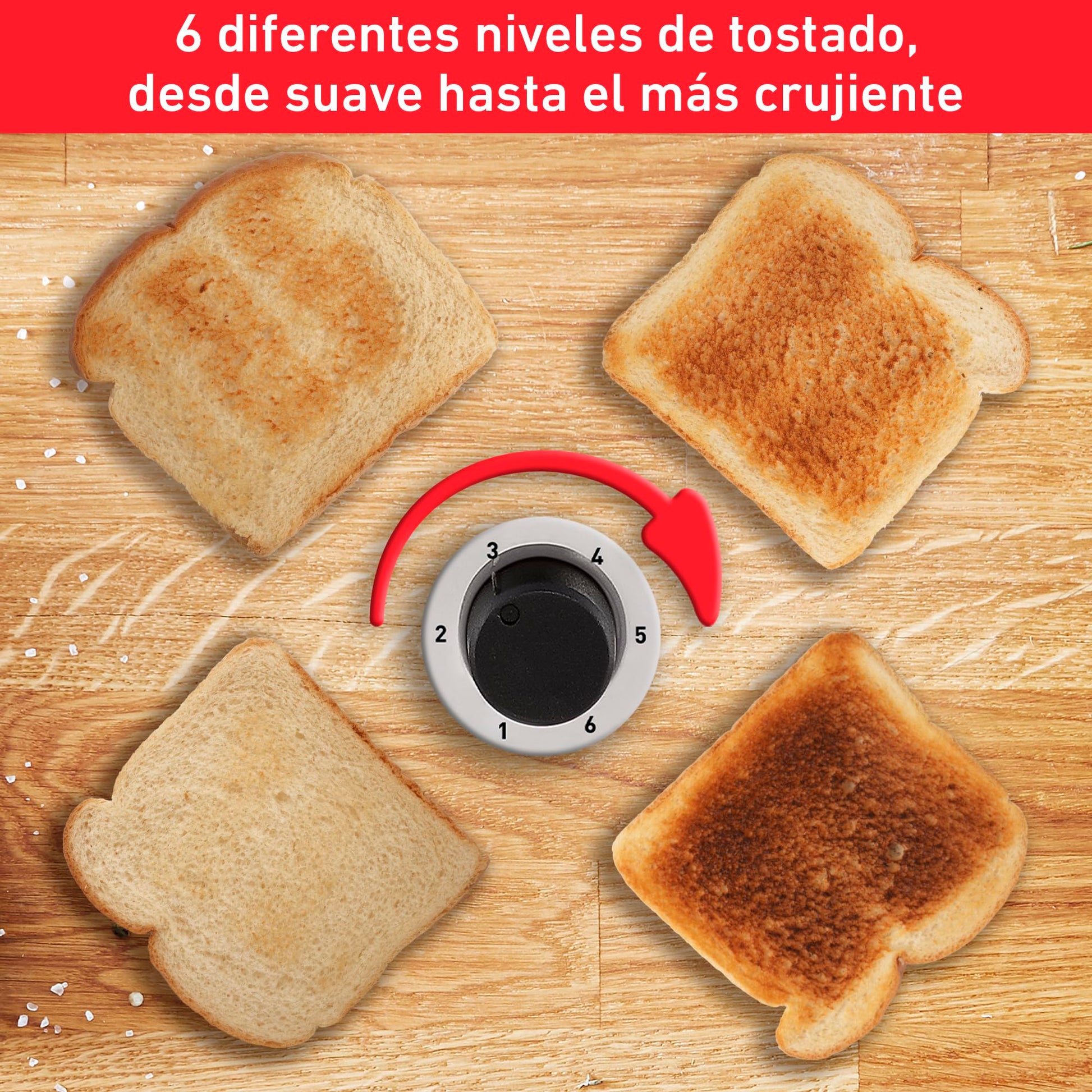 T-fal Ultra Toaster INOX cuenta con 6 niveles de tostado. ¡Tostador ultra compacto de fácil almacenamiento! Elaborado de acero inoxidable, TT330DMX