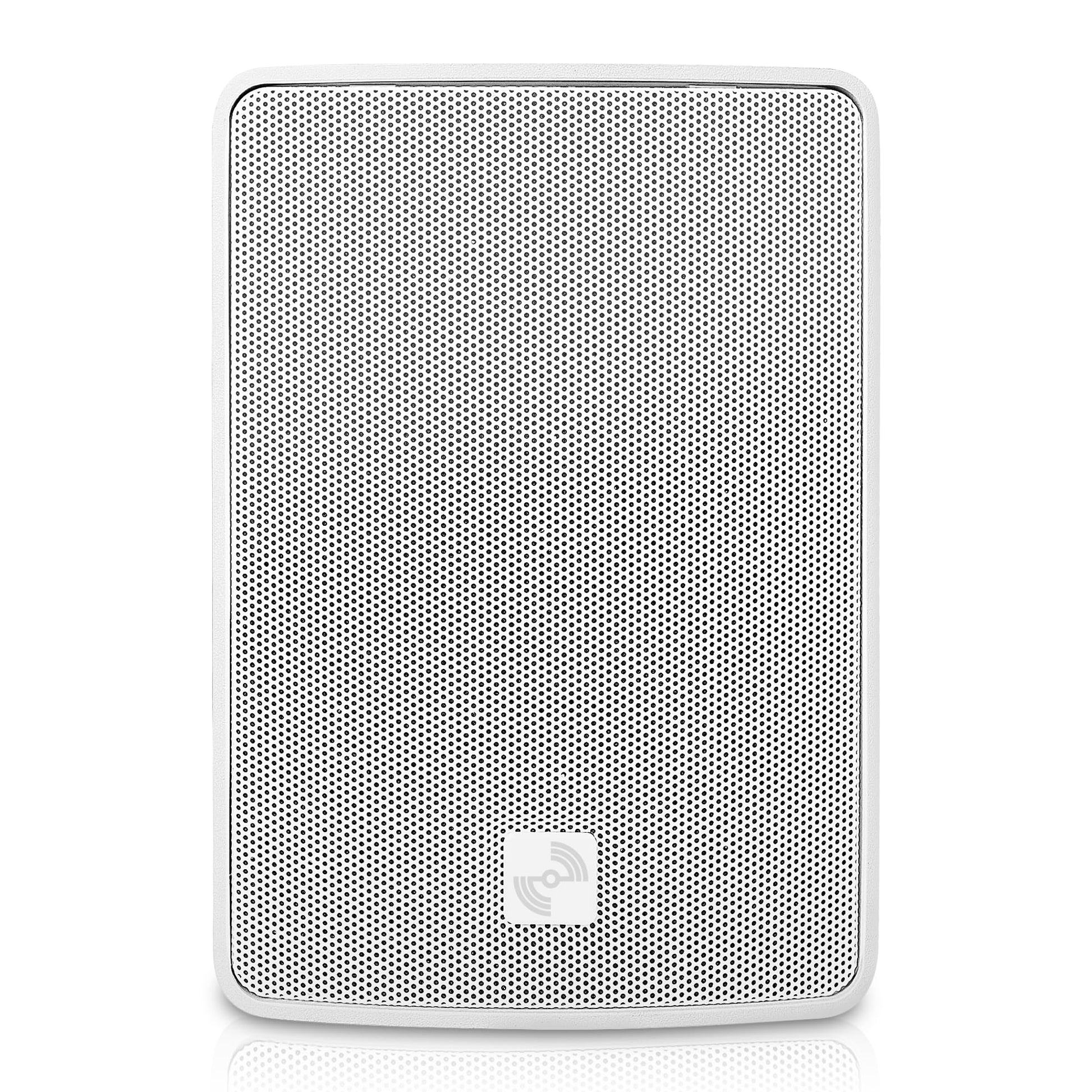 Sound Town - Par de altavoces de montaje en superficie resistente a la intemperie de 4.5 pulgadas, interiores y exteriores, 70 V/100 V/8 ohm, para instalación doméstica y comercial, blanco (TARVOS-4