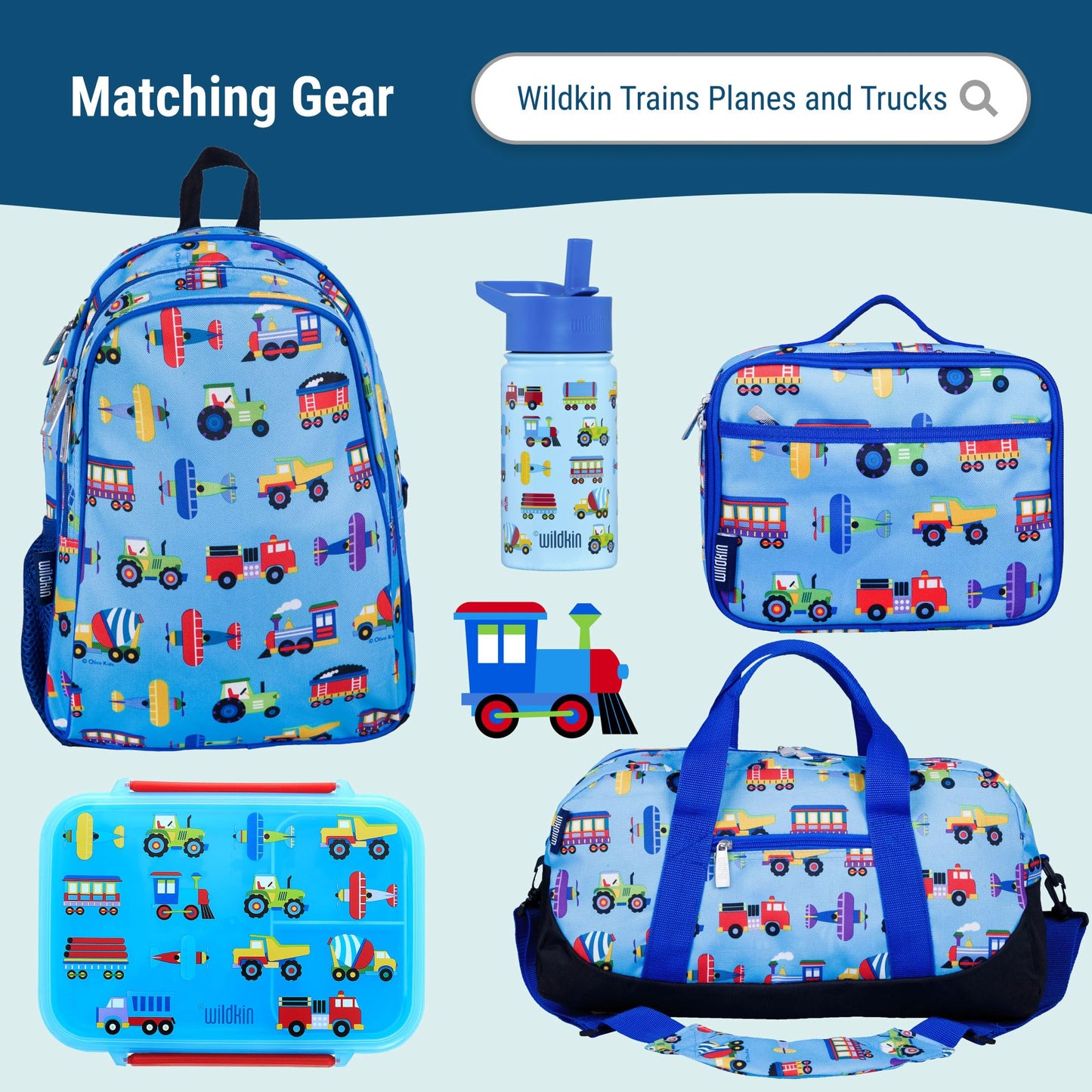 Wildkin - Funda de algodón para Siesta para niños, Suave, Cosida y Duradera y se Adapta a Alfombrillas de Vinilo de 1.5 Pulgadas, Trenes, Aviones y Camiones