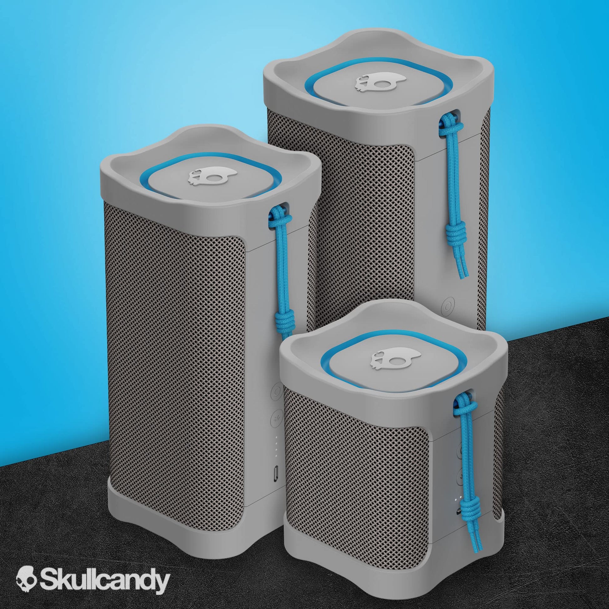 Skullcandy Terrain Mini Altavoz inalámbrico Bluetooth – Altavoz portátil Impermeable IPX7 con radiadores pasivos Personalizados duales, batería de 14 Horas, muñequera de Nailon