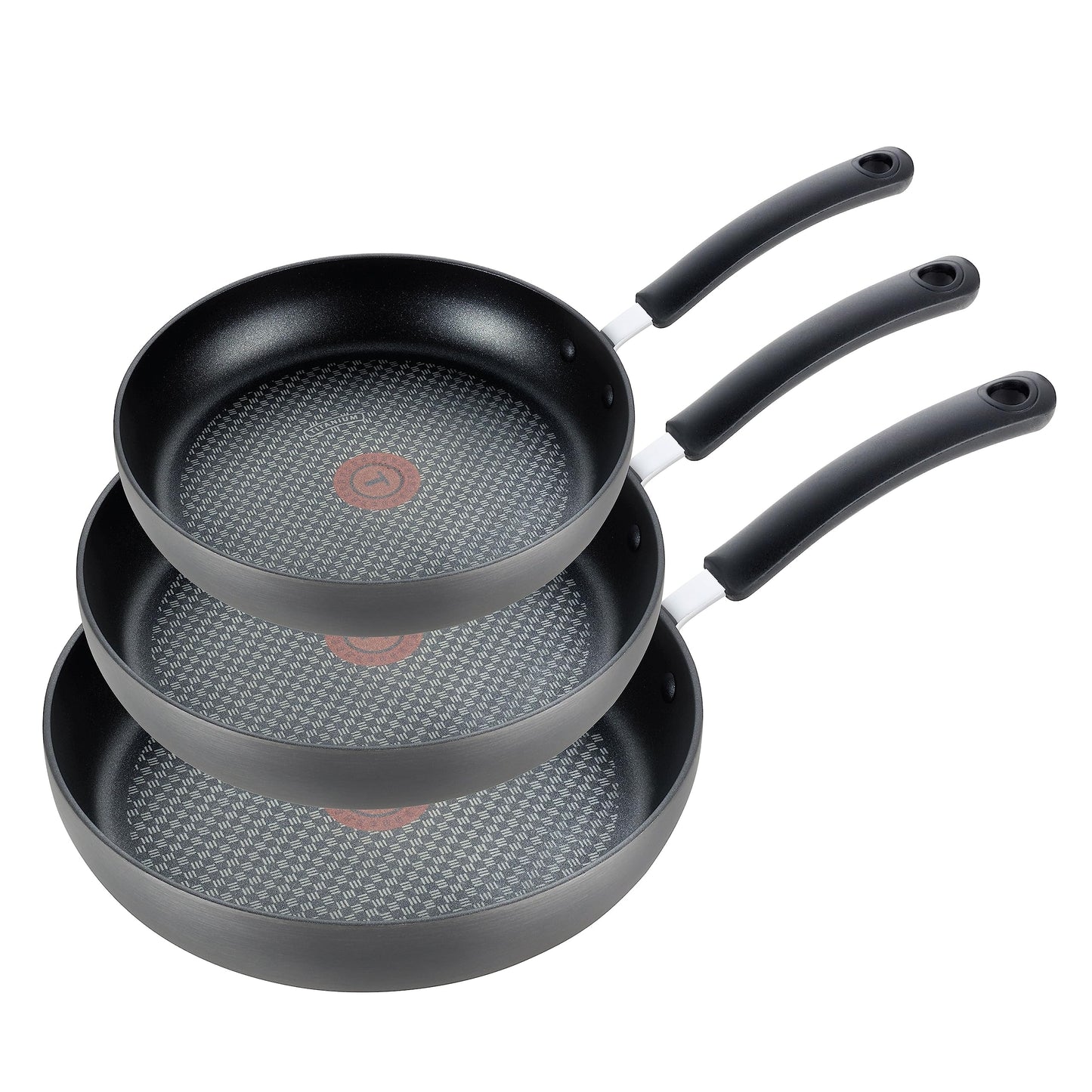 T-fal Ultimate Juego de utensilios de cocina antiadherentes anodizados duros de 8 pulgadas, 10.25 pulgadas y 12 pulgadas