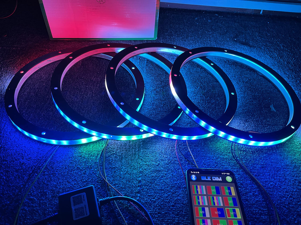 Luz LED de Flujo Intermitente Sando Tech Color de Ensueño 6.5 Pulgadas con Control Remoto y App para Coche y Barco