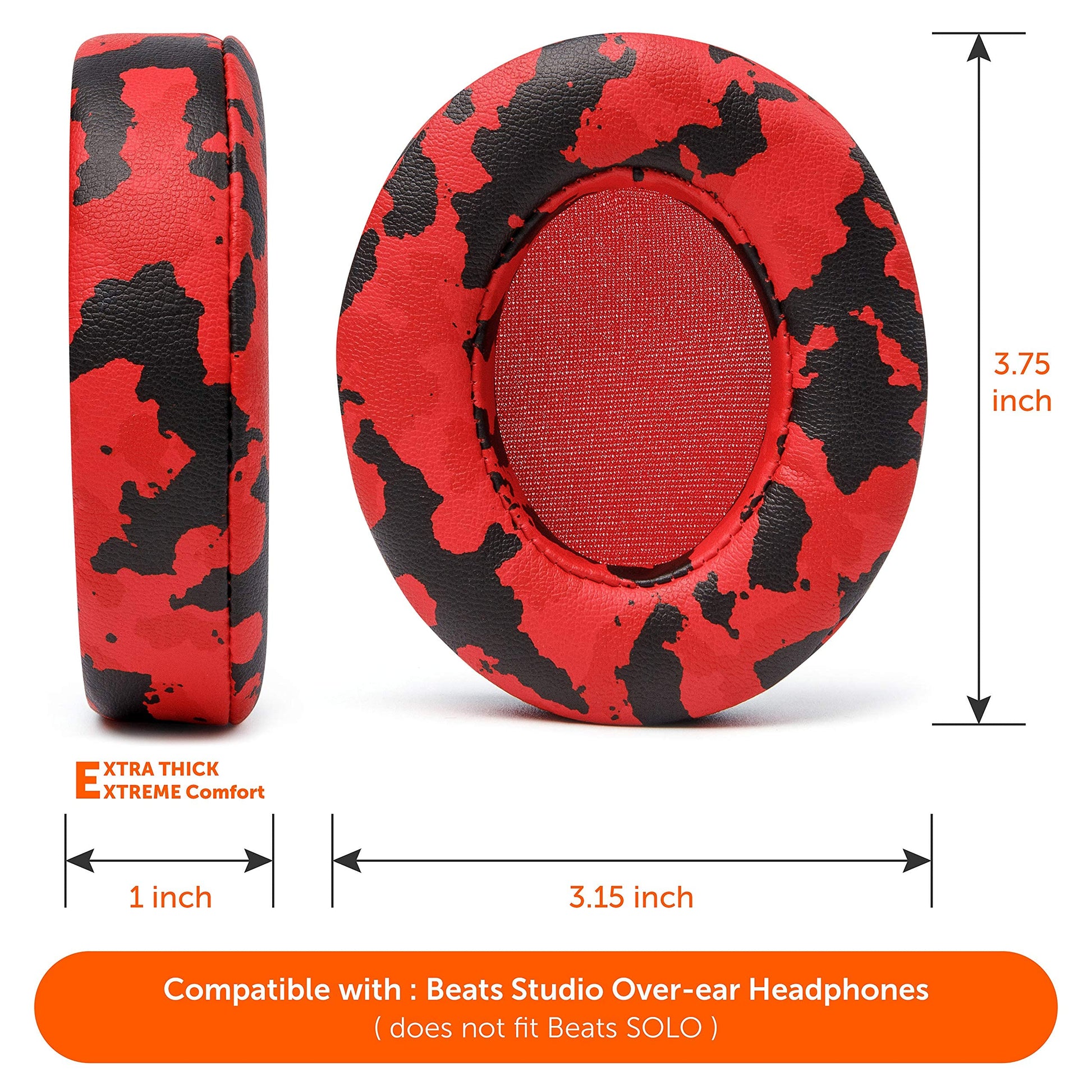 Almohadillas de Repuesto WC Wicked Cushions Negro con Aislamiento de Ruido Mejorado para Auriculares Beats Studio Wired B0500 / Wireless B0501 / Studio 3