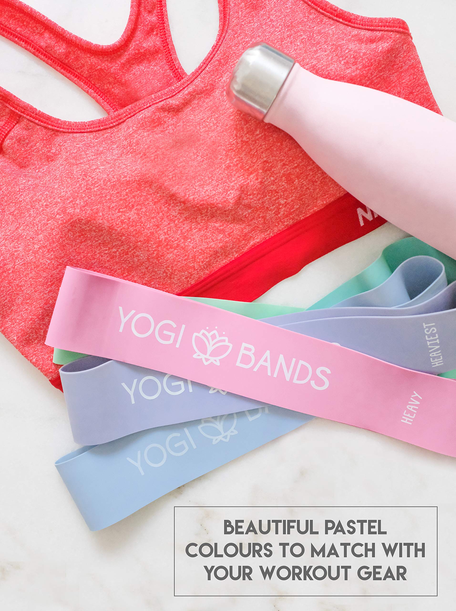 Bandas de Resistencia XNM Creations Pastel, Juego de 5 para Yoga y Fitness