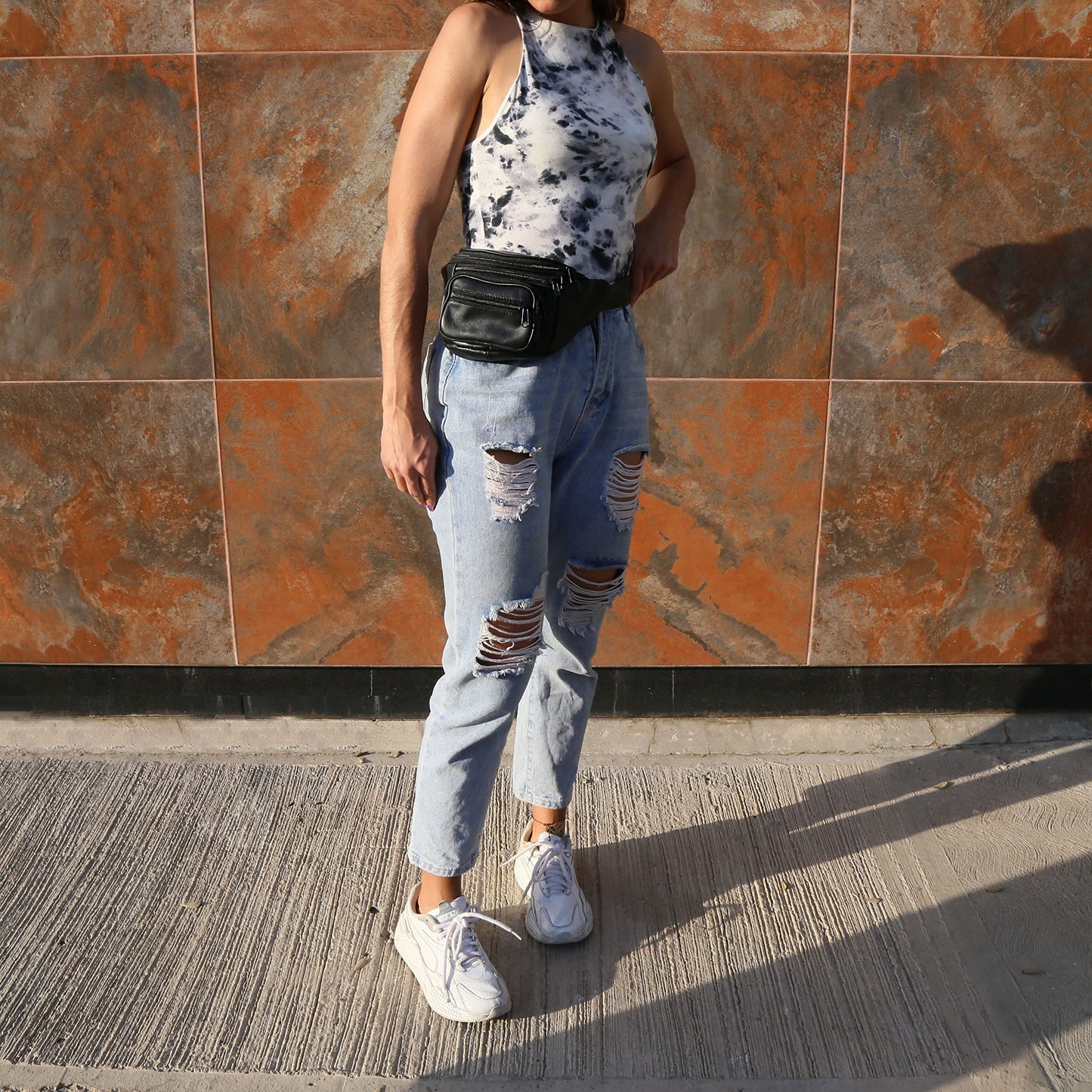 Cangurera de Viaje de Piel Original para Hombre y Mujer