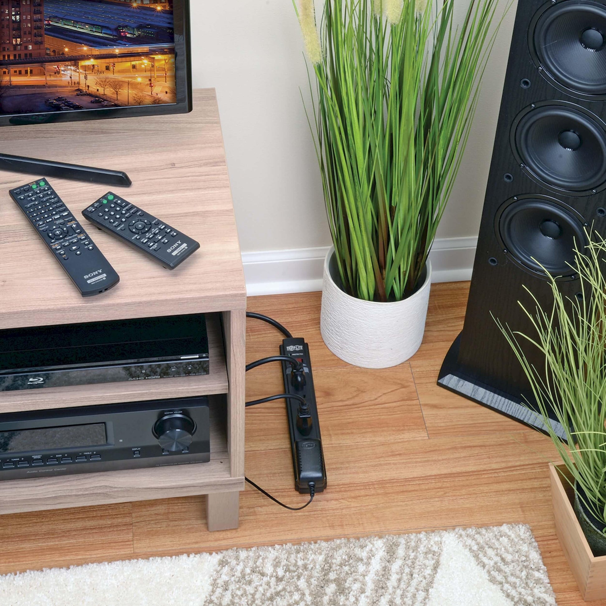 Supresor de Picos Tripp Lite Negro 6 Contactos con Protector contra Sobretensiones