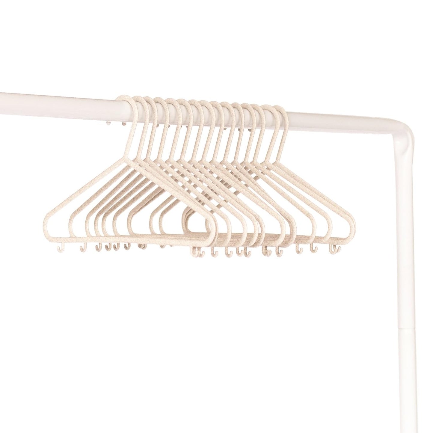 Paquete de 30 perchas de paja de trigo para bebé, paquete de 30 – Organización ecológica para armario infantil – Almacenamiento de ropa duradera para niños de recién nacidos a 5T – Crema moteada