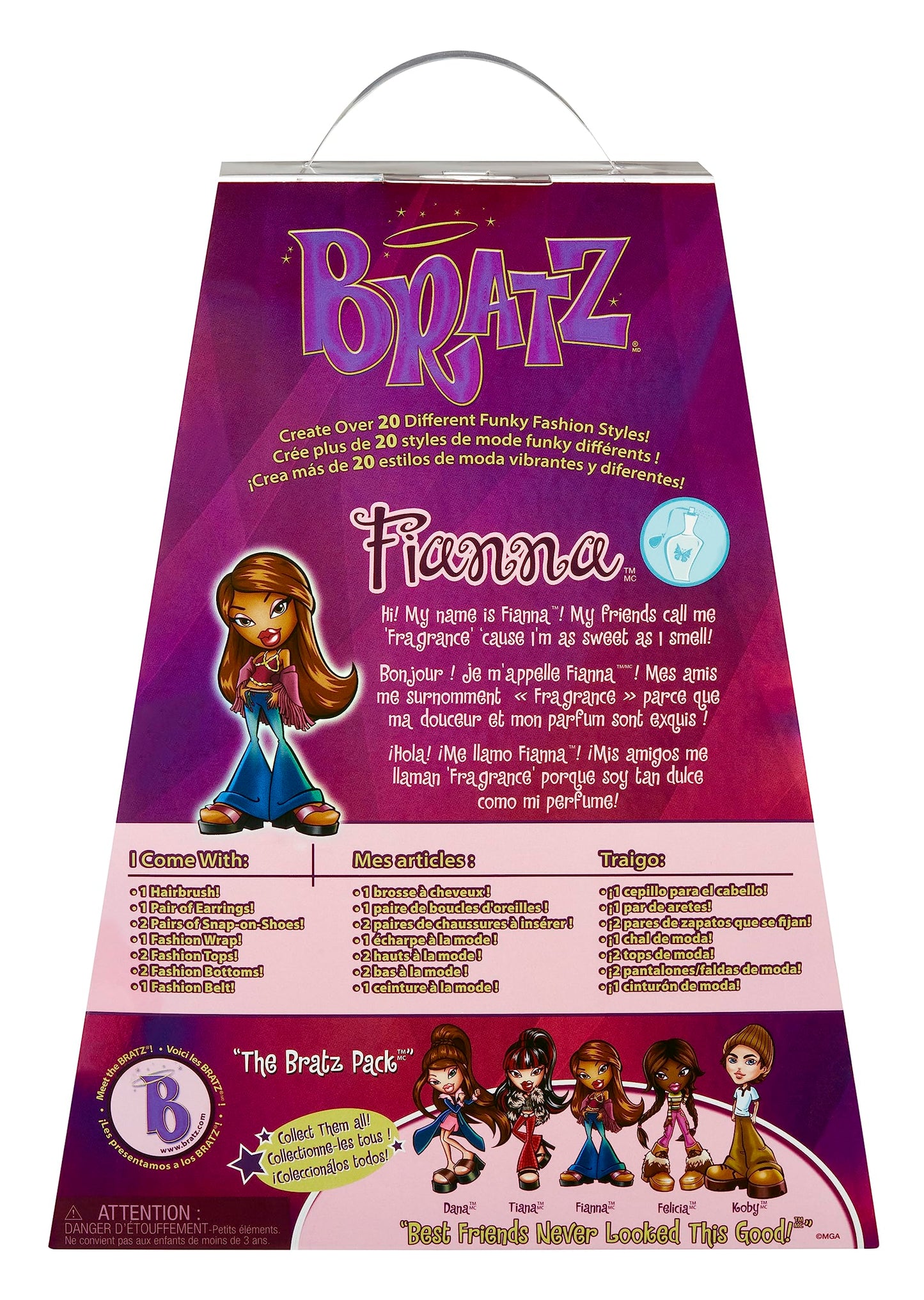 Bratz Muñeca de Moda - Fianna - Serie 3 - Muñeca, 2 Conjuntos y póster - para coleccionistas y niños Mayores de 6 años