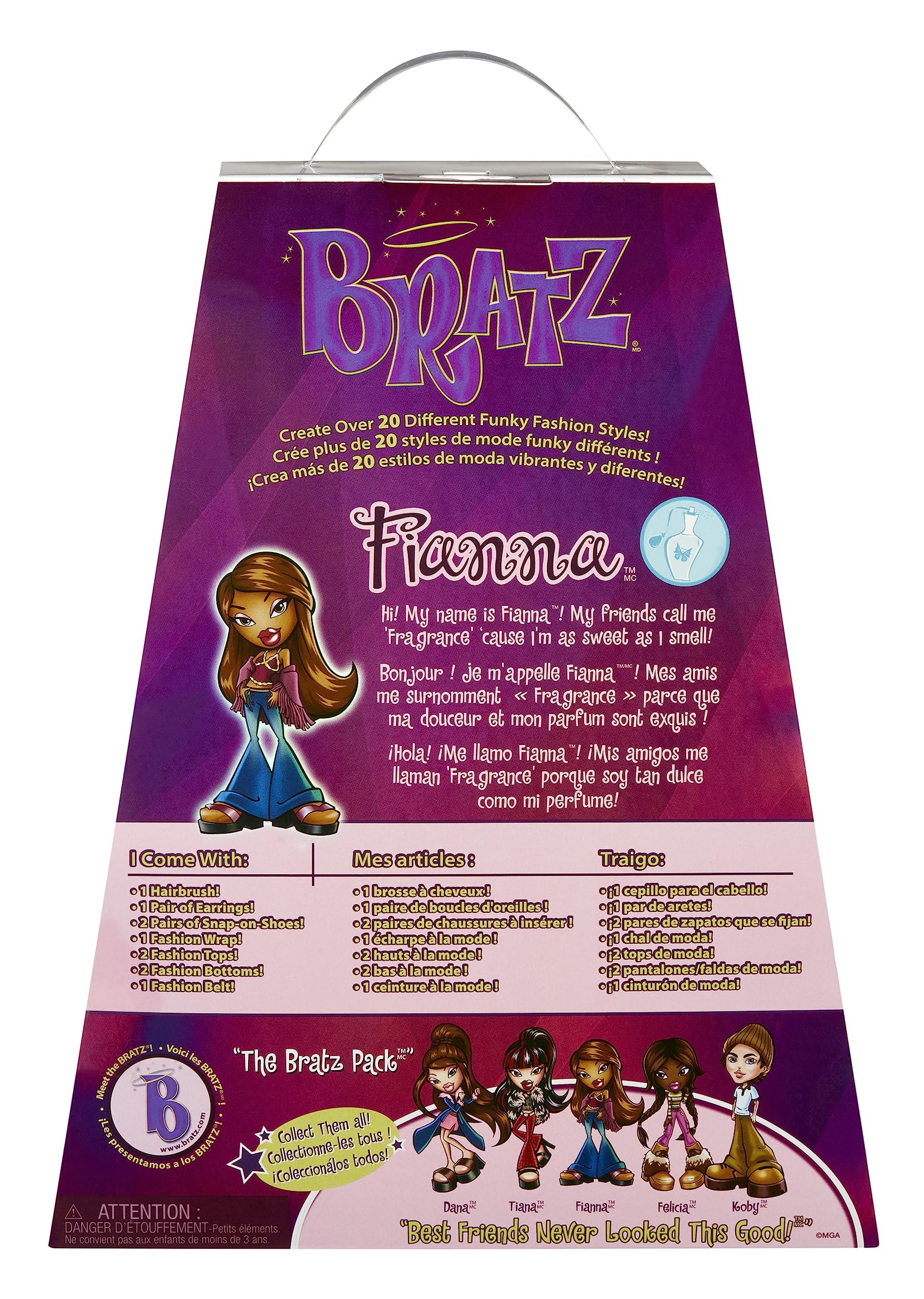 Bratz Muñeca de Moda - Fianna - Serie 3 - Muñeca, 2 Conjuntos y póster - para coleccionistas y niños Mayores de 6 años