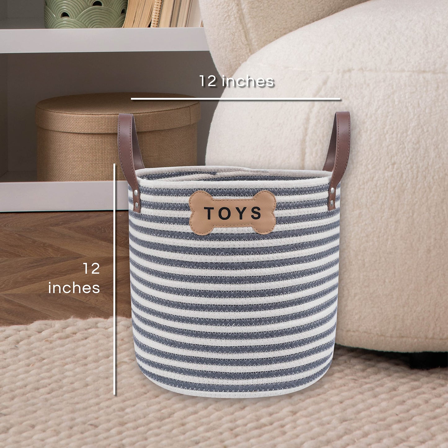 Almacenamiento de Juguetes Park Life Designs Rayas Blanca Gris para Mascotas