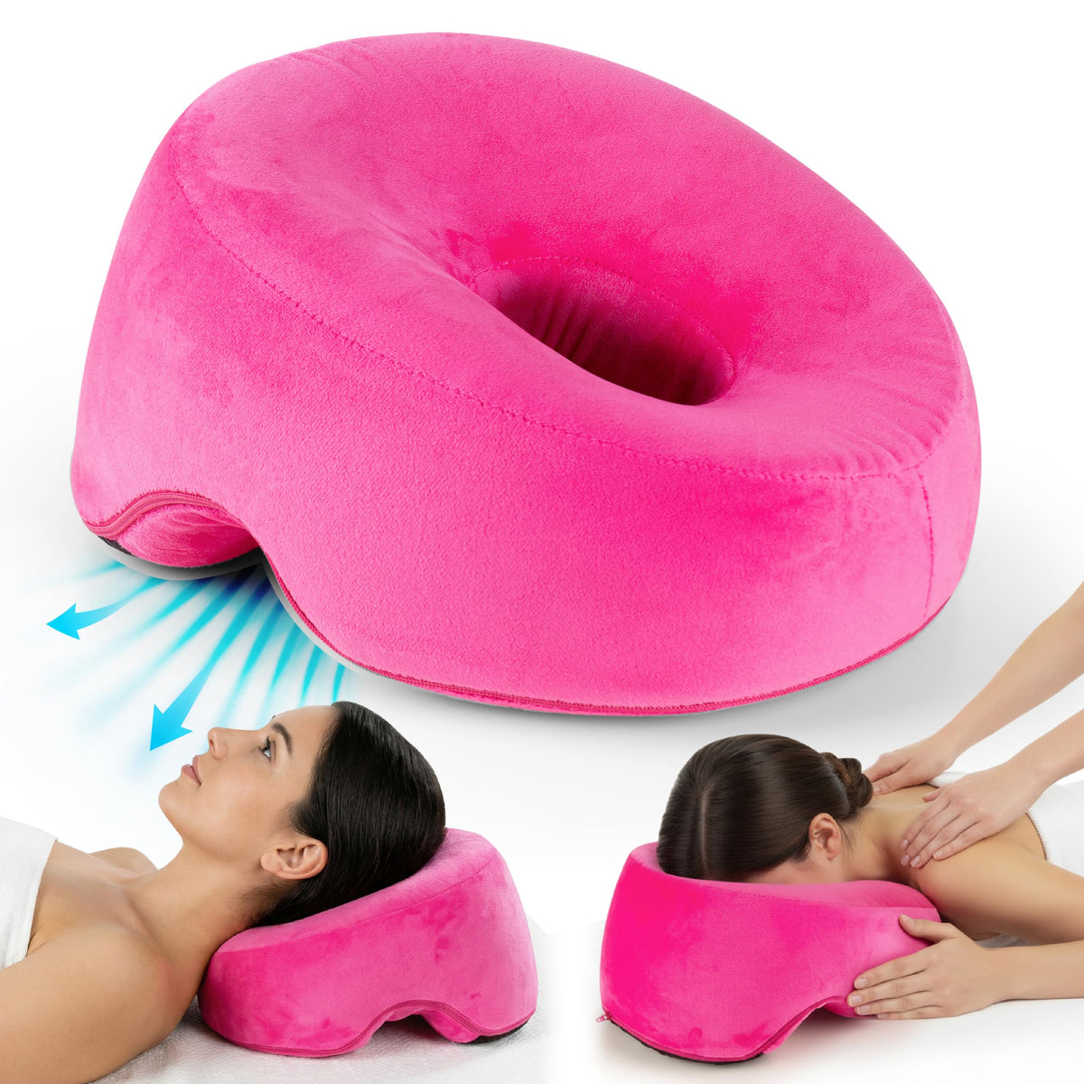 Almohada Facial de Espuma Viscoelástica Ajustable para Masaje y Spa