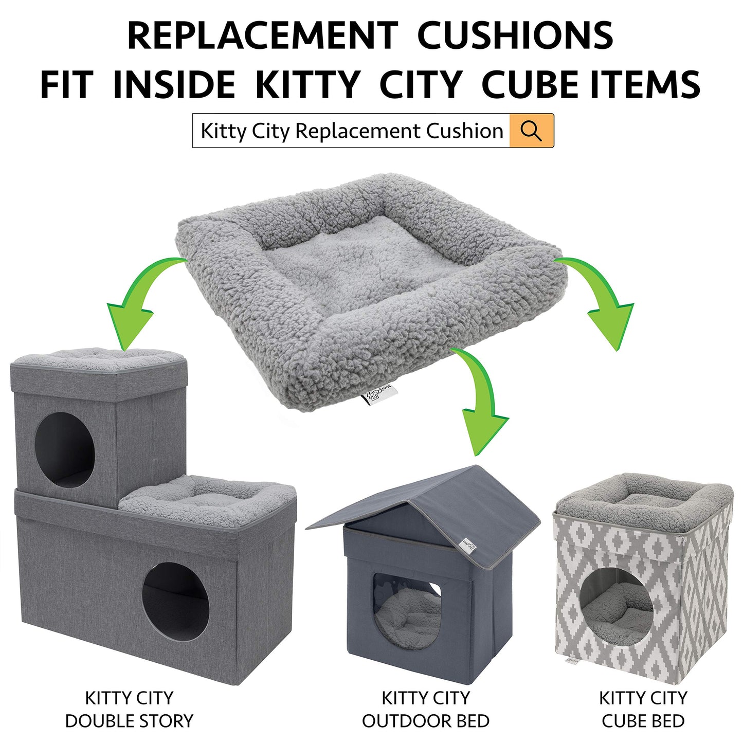 Kitty City Condominio para gatos al aire libre de 2 niveles, cama grande para gato, cubo apilable, cama lavable, casa para gatos interior/condominio, gris (CM-10077-CS01)