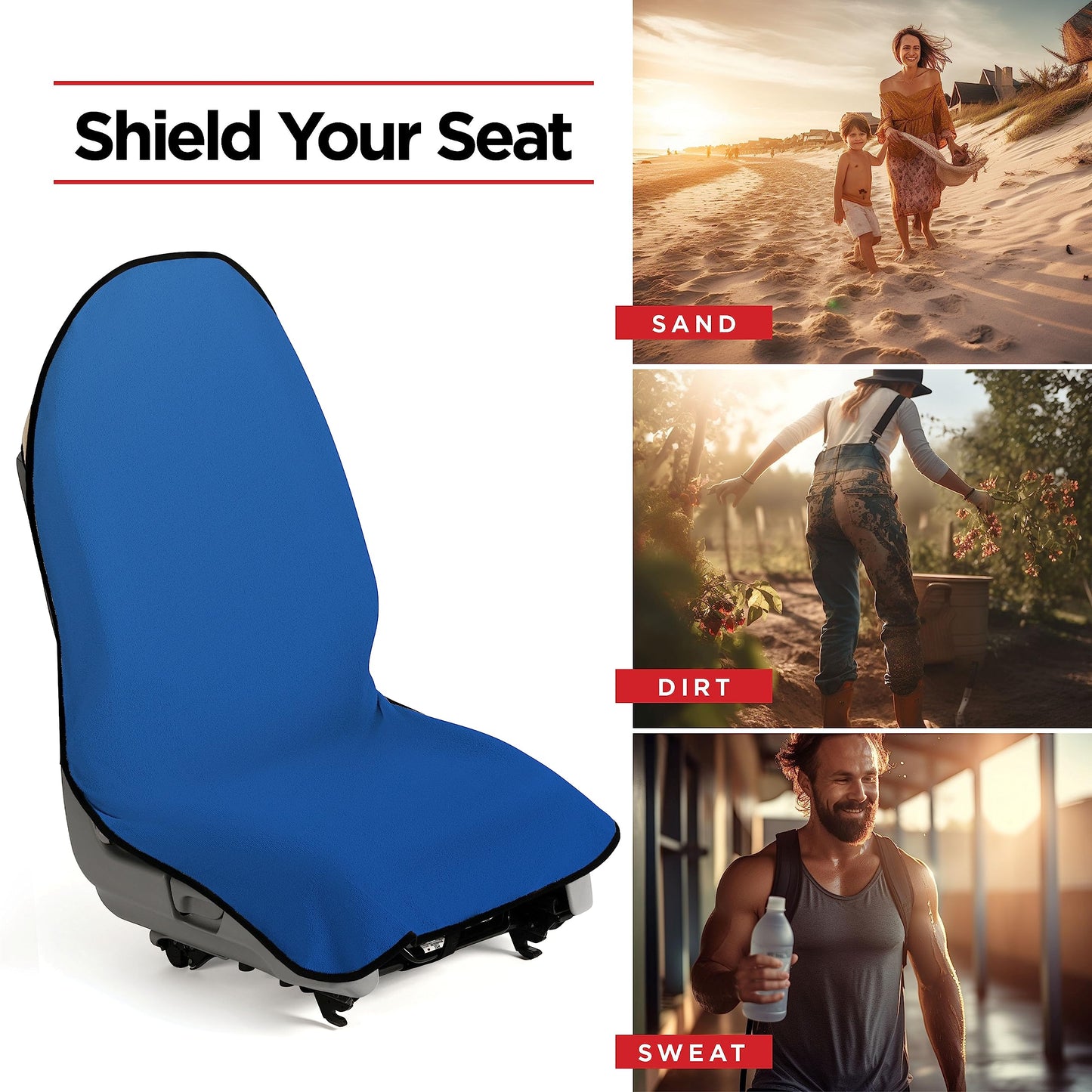 lebogner Funda de Toalla para Asiento de Automóvil para Después Del Entrenamiento En El Gimnasio, Correr, Nadar Y Caminar, Protector de Asiento de Cubo de Sudoración Impermeable, Antideslizante Y de A
