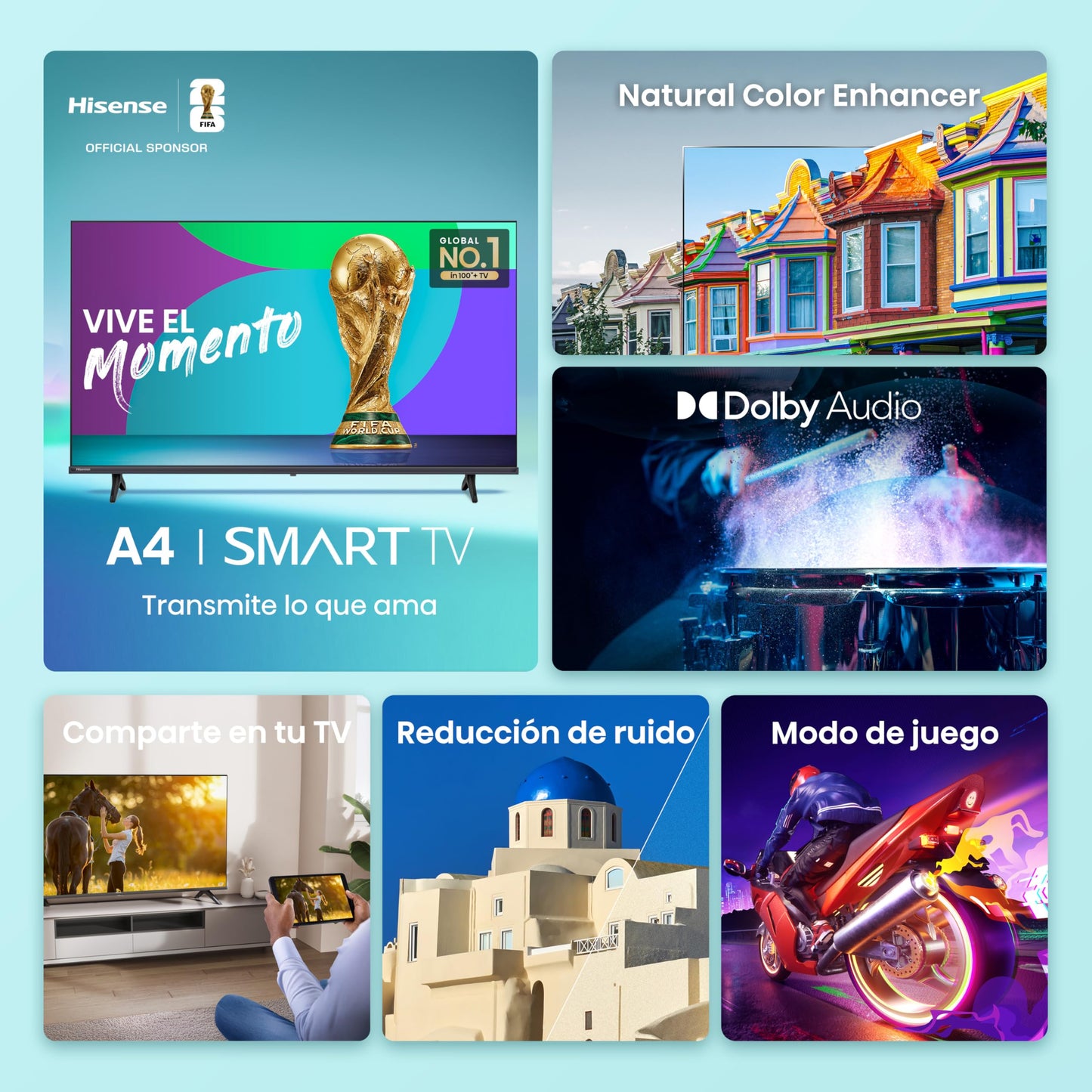Hisense Television A4N (Modelo 2025) Pantalla 32 Pulgadas, Smart Vidaa TV HD,Modo de Juego,Dolby Audio,Comparte en tu TV,Noise Reduction