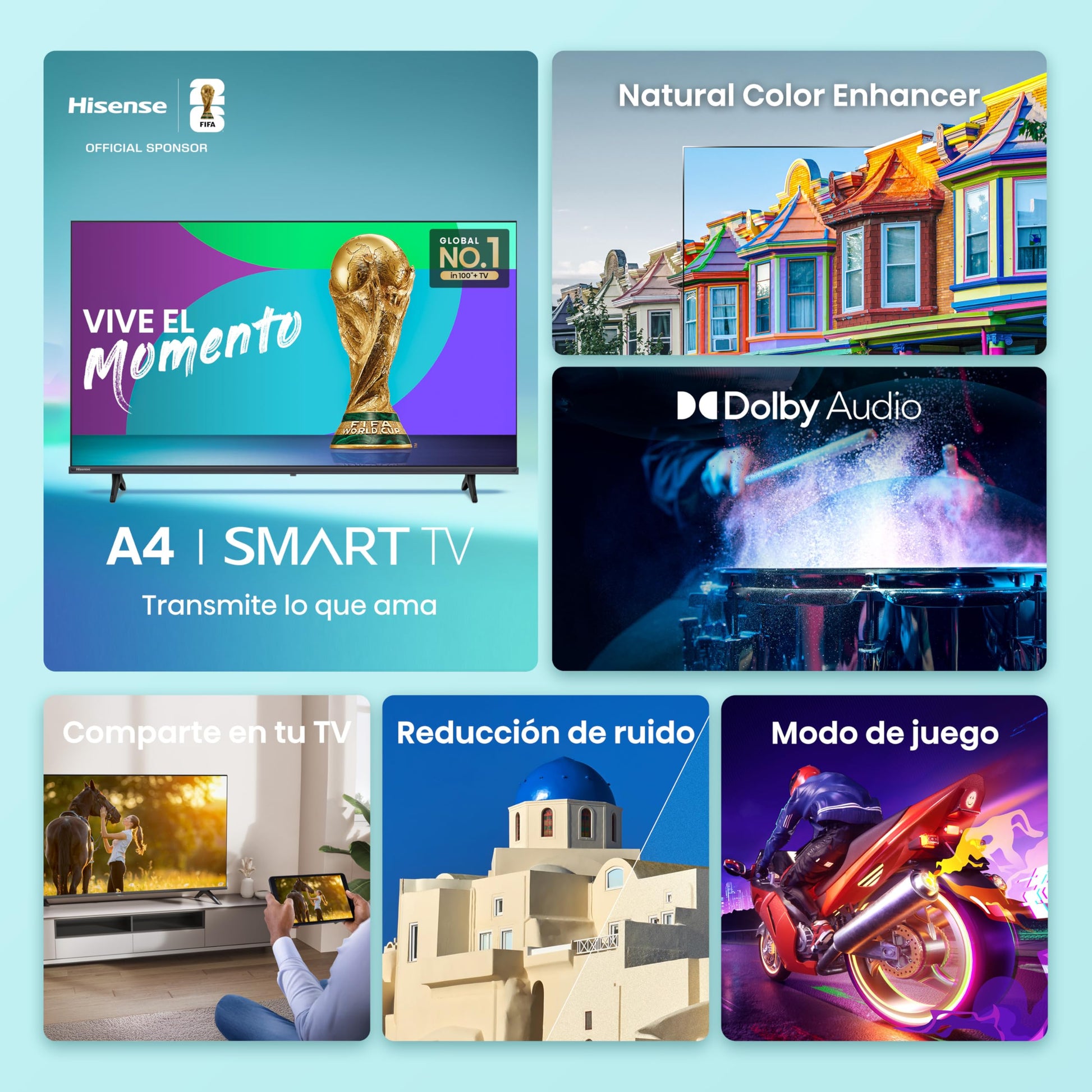 Hisense Television A4N (Modelo 2025) Pantalla 32 Pulgadas, Smart Vidaa TV HD,Modo de Juego,Dolby Audio,Comparte en tu TV,Noise Reduction