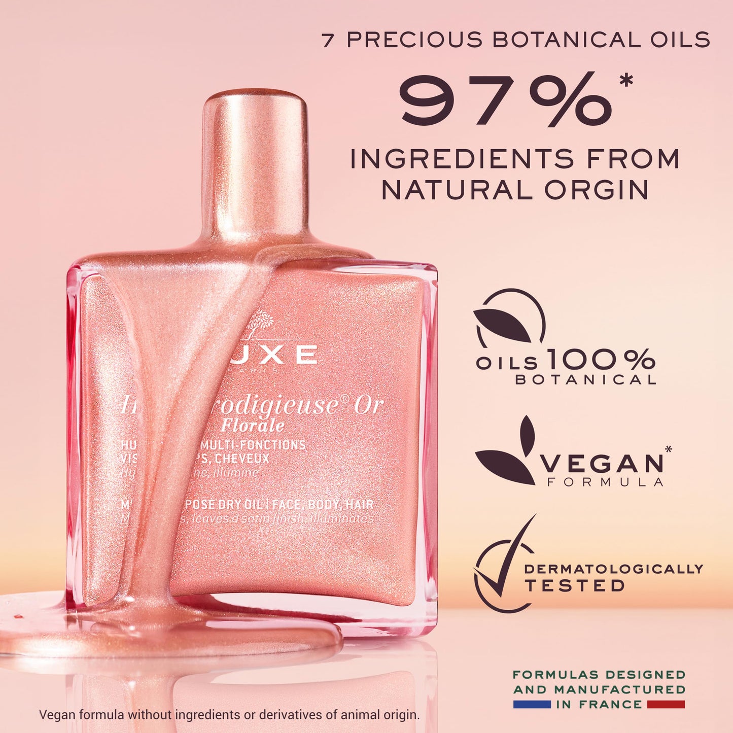 Nuxe Huile Prodigieuse Floral Shimmering Multi Purpose Dry Oil for Face, Body & Hair, 50 ml