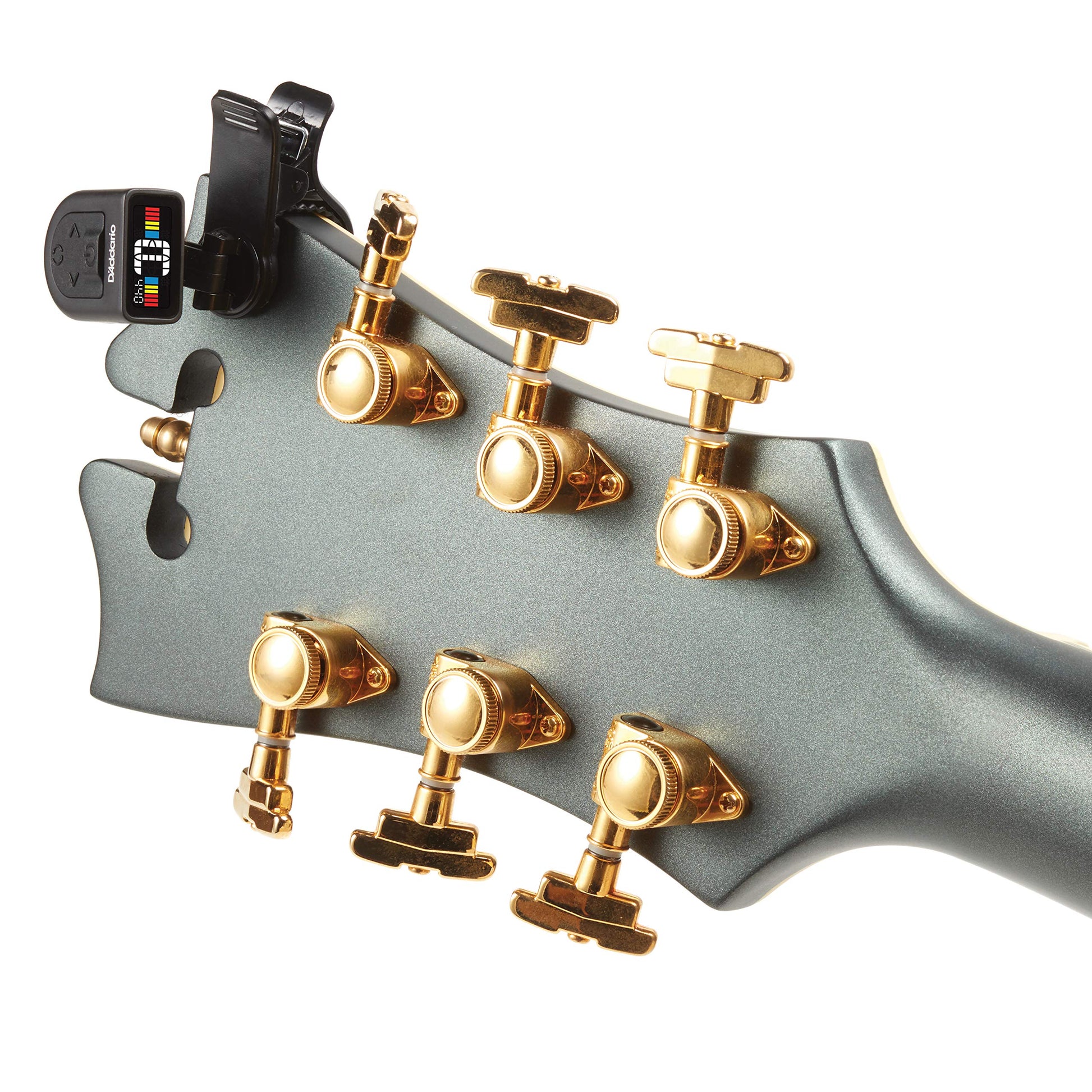 D'Addario Accessories | Afinador de guitarra | Clip Universal | Individual - Compacto y discreto - Guitarra, bajo, ukelele, mandolina y banjo