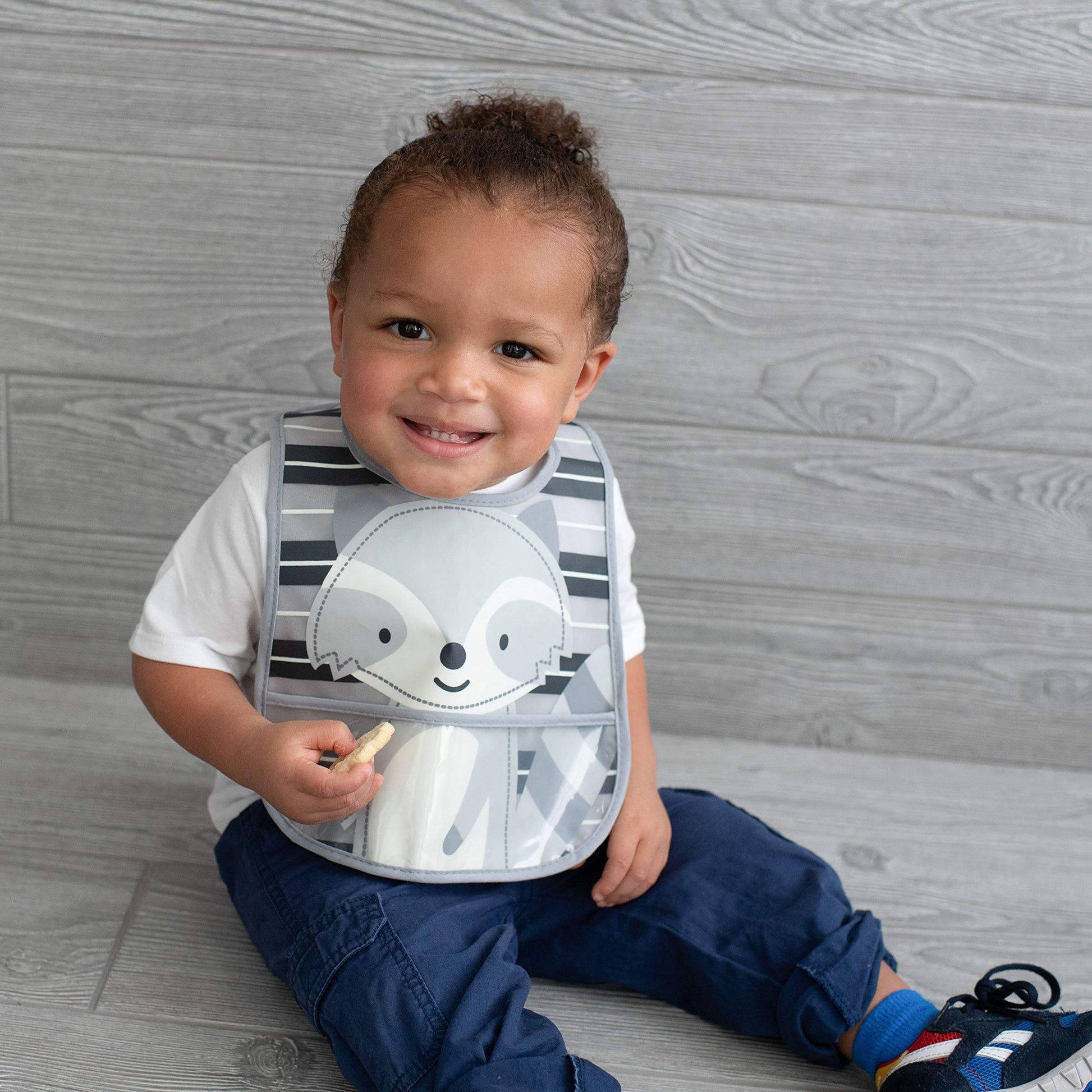 Baberos Neat Solutions Multicolor Resistente al Agua Oso y Mapache 2 Unidades