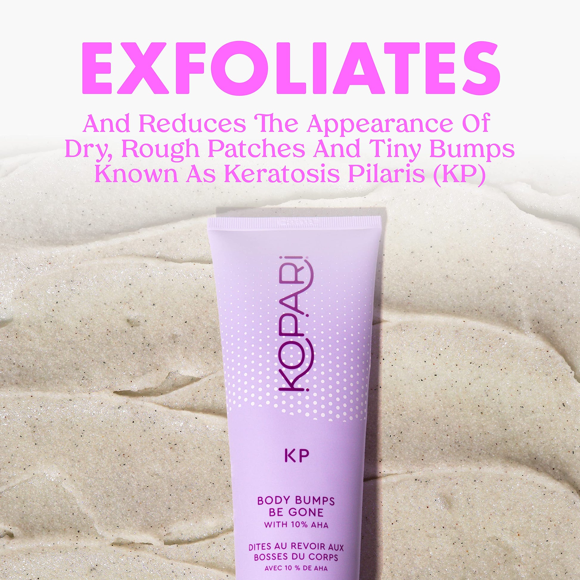 Kopari Prettywill KP Body Bumps Be Gone Exfoliating Body Scrub with 10% AHA, to Smooth Skin, Reduce Bumps, Decongest Pores, Clarifying, Gently Exfoliate & Wash | 2 oz