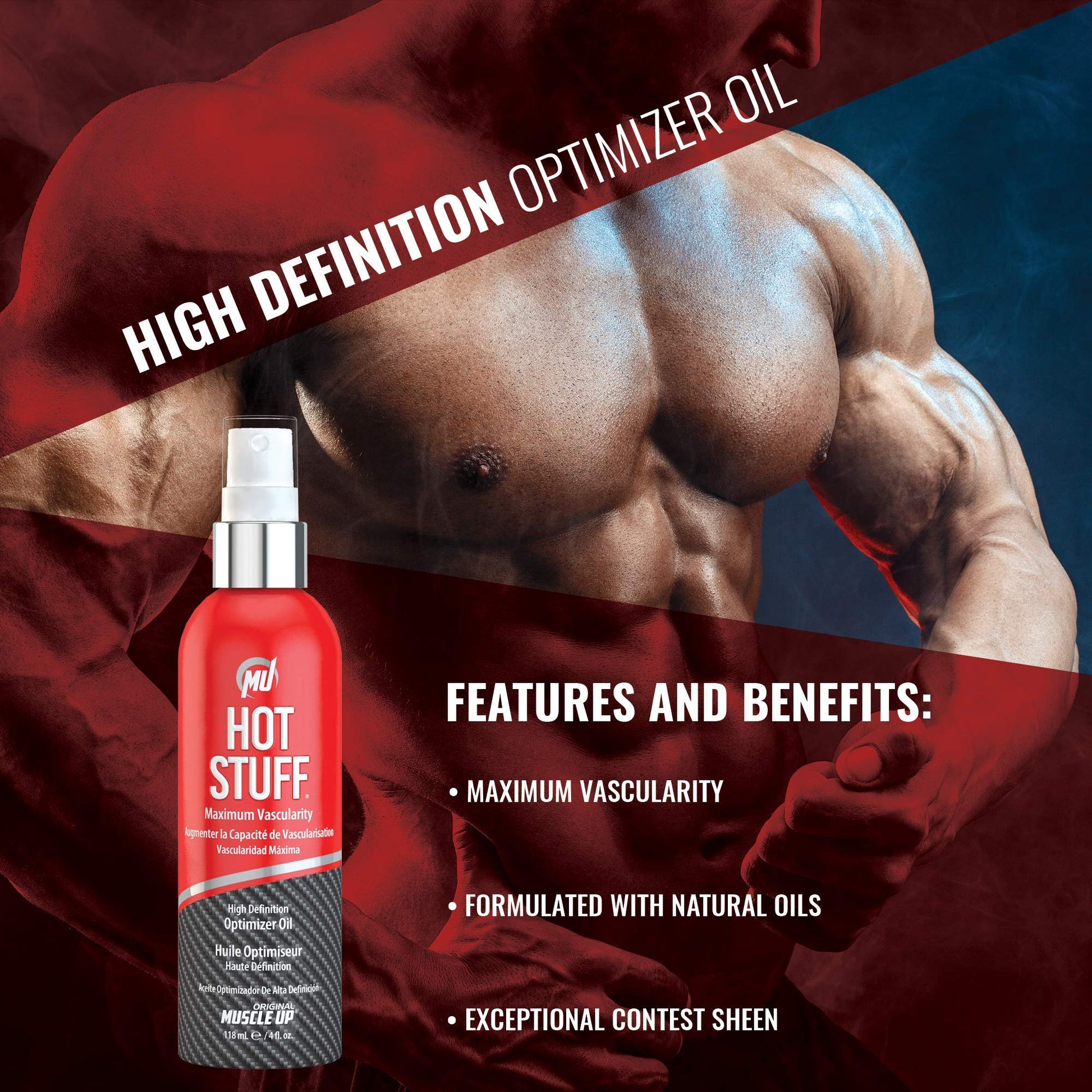 Aceite de Poses Pro Tan Hot Stuff Maximum Vascularity High Definition Optimizer 113 ml por Original Muscle Up