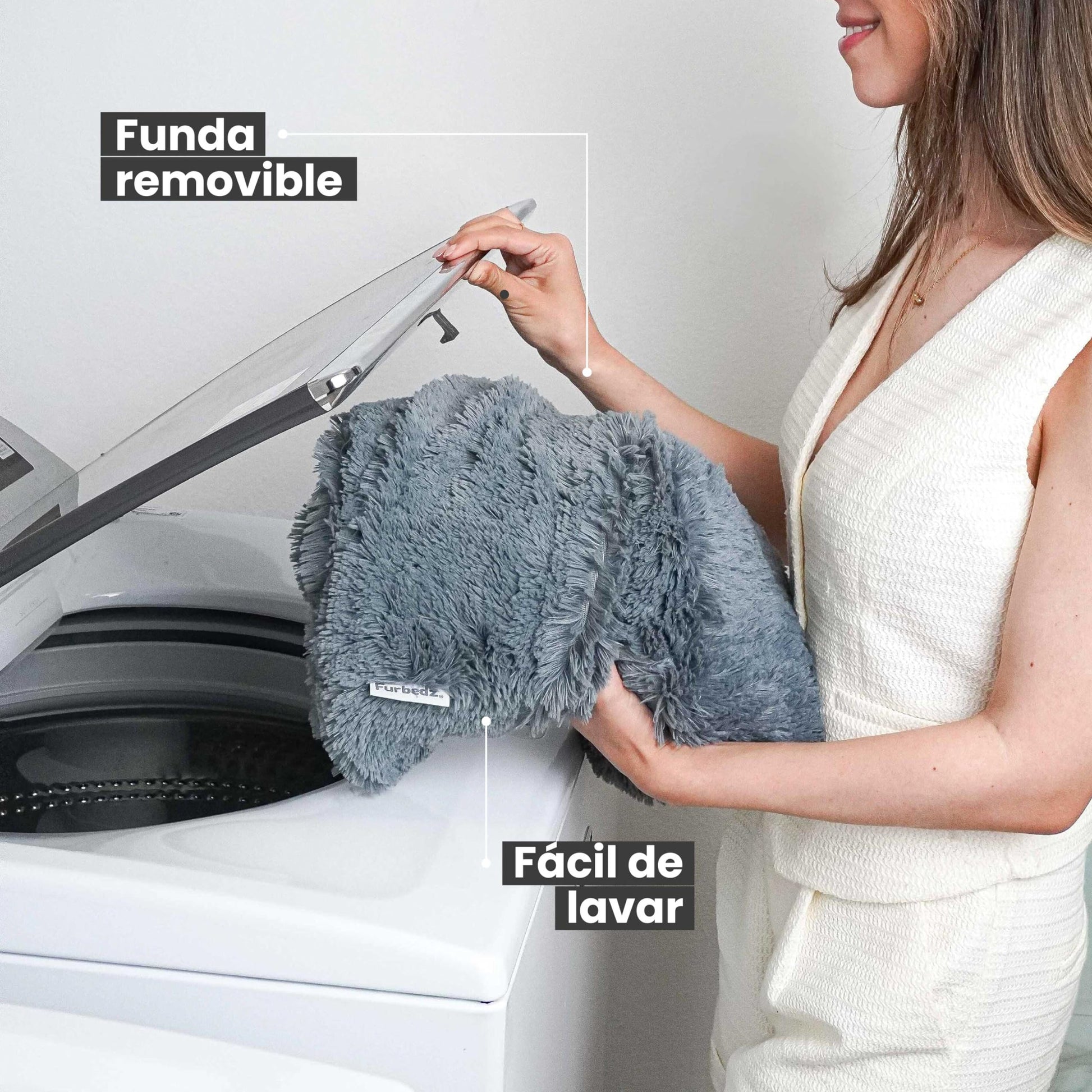 Furbedz Cama para Perro Chico, diseño antiestrés, Cama Lavable con Funda extraíble intercambeable, Felpa ultrasuave, Forro Interno, Soporte ortopédico Memory Foam, Base Impermeable