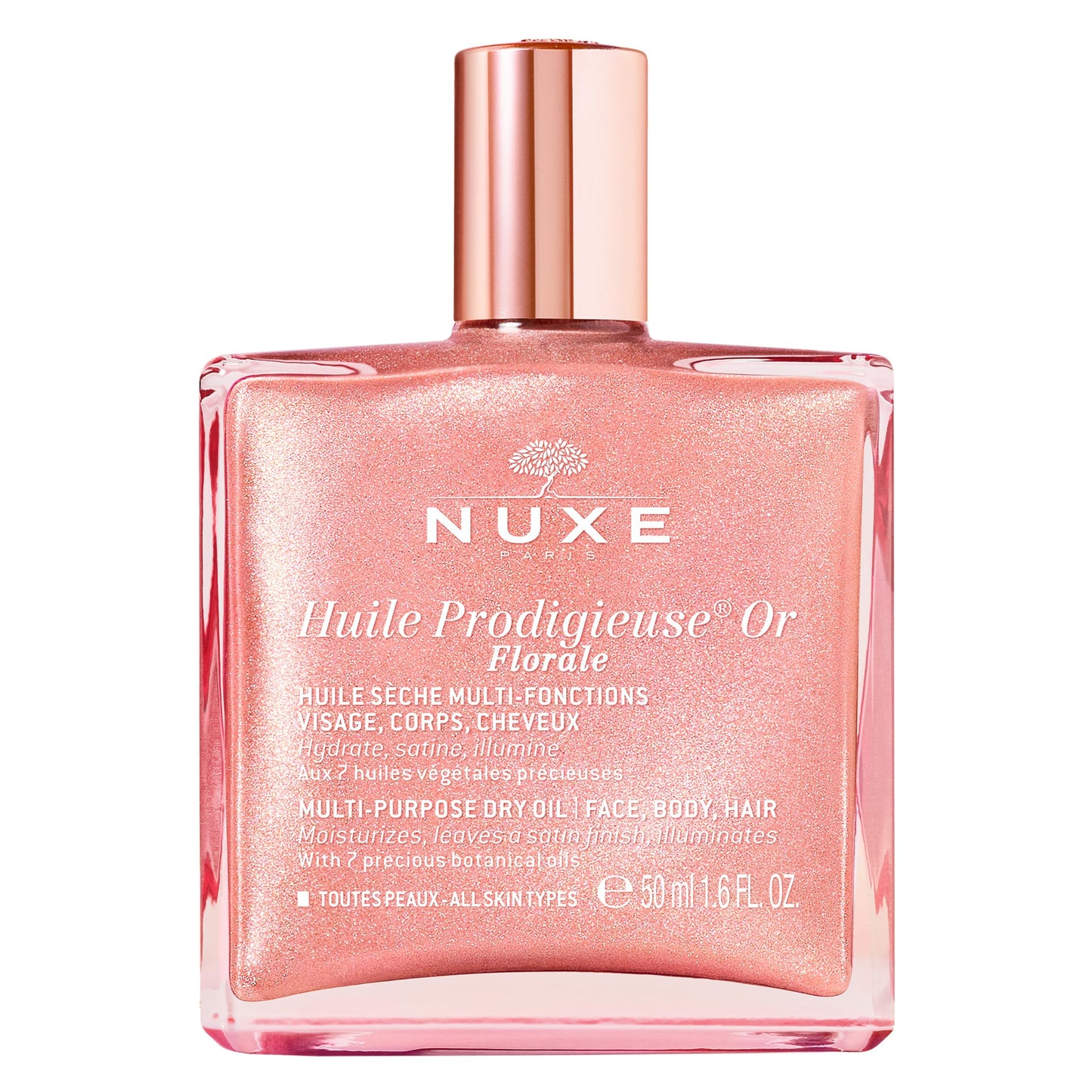 Nuxe Huile Prodigieuse Floral Shimmering Multi Purpose Dry Oil for Face, Body & Hair, 50 ml