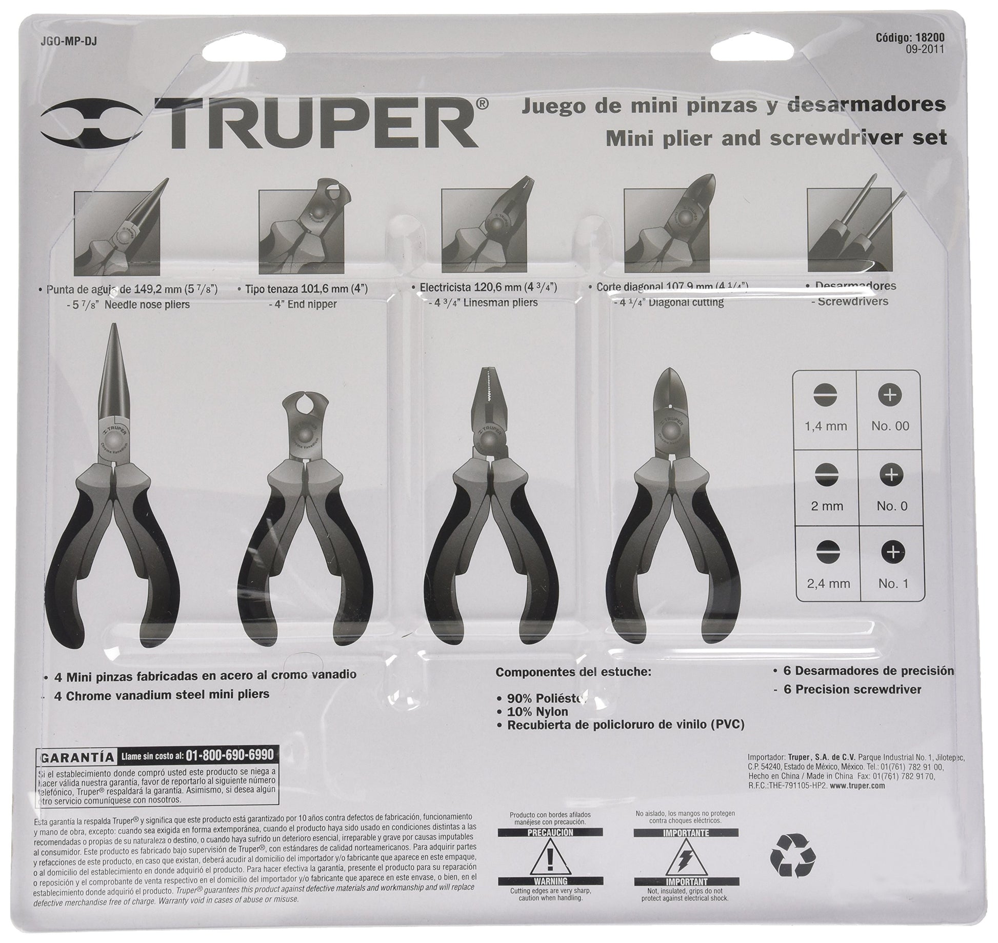 Juego de Herramientas Truper Negro Con Mango Comfort