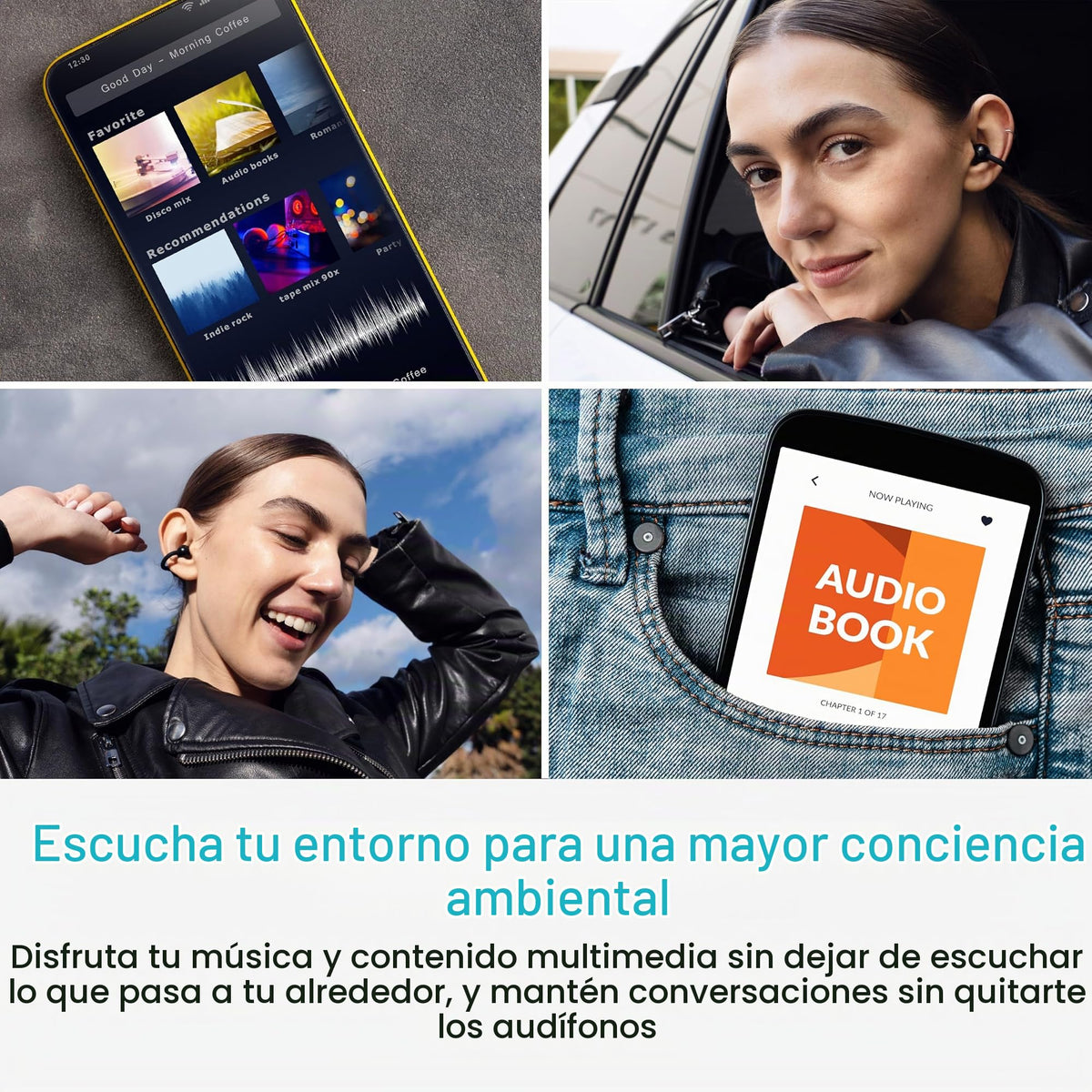 Auriculares Inalámbricos MEE audio Pebbles Air Negra con Bluetooth 5.3 y Reducción de Ruido para Deportes