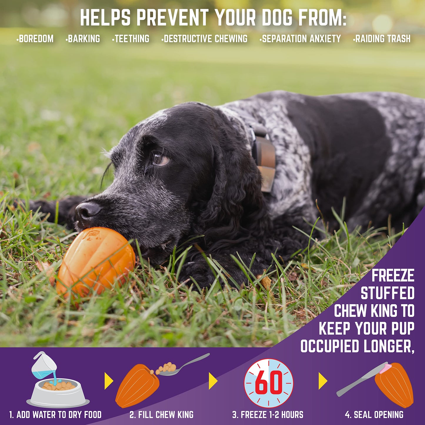 Chew King Juguete de Alta Calidad para Perro, Juguete de Goma Natural Extremadamente Duradero, Juguete para Perro con Sabor a Tocino, Naranja, Mediano