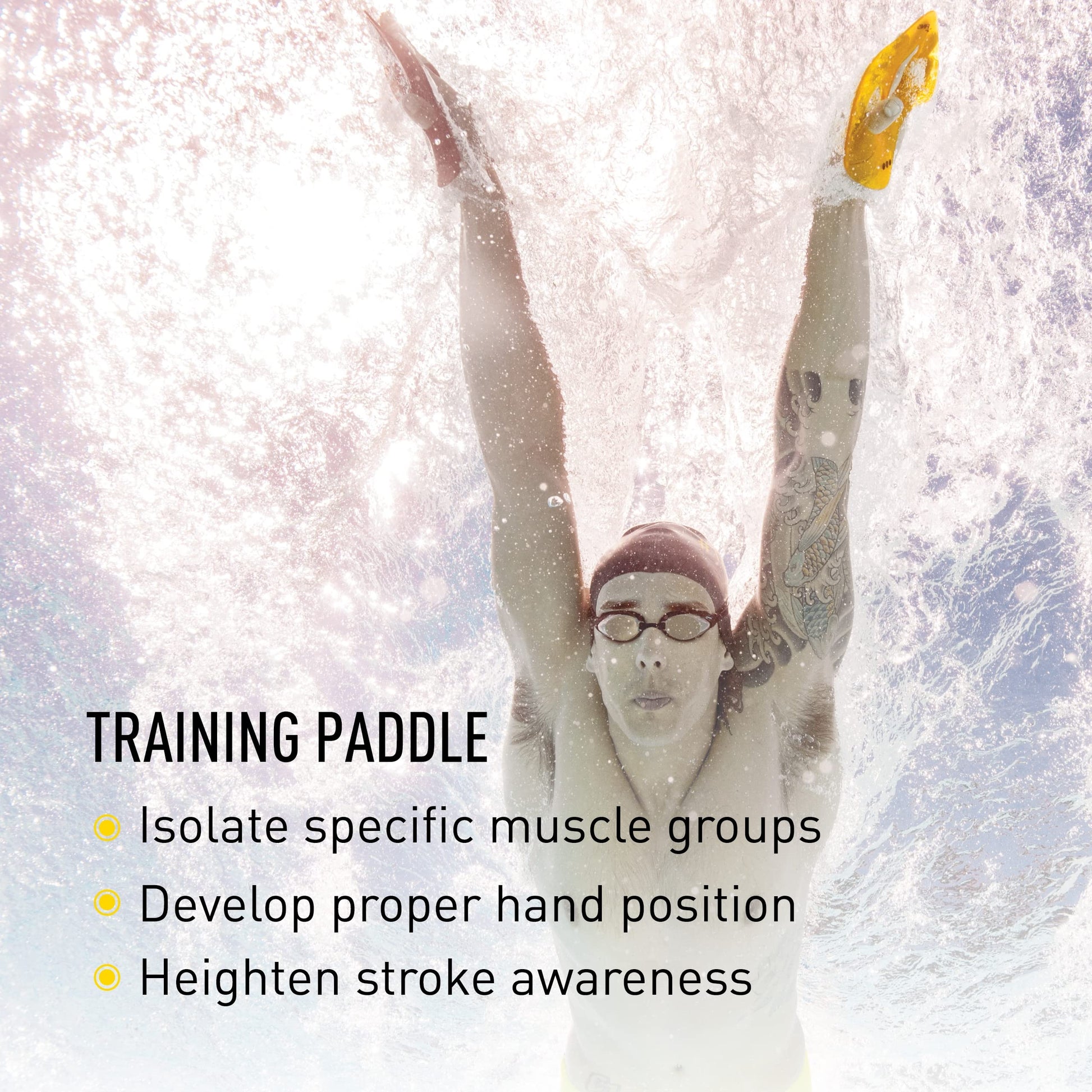 Finis ISO - Pala de Entrenamiento para natación, Color Negro y Dorado, Grande