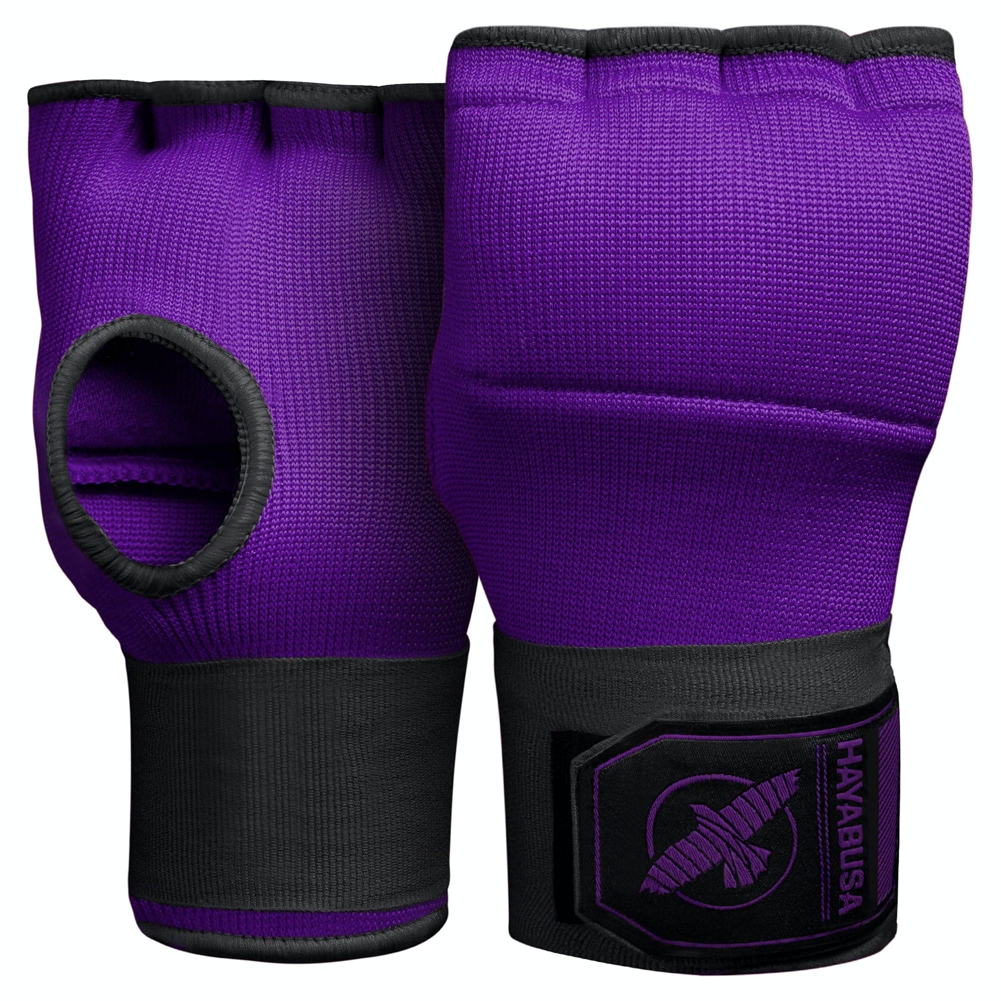 Hayabusa Quick Gel Guantes de Boxeo para Manos - Morado/Negro, L