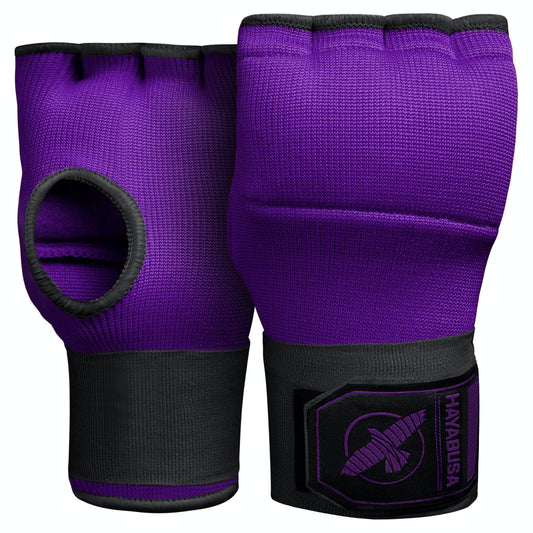 Hayabusa Quick Gel Guantes de Boxeo para Manos - Morado/Negro, L