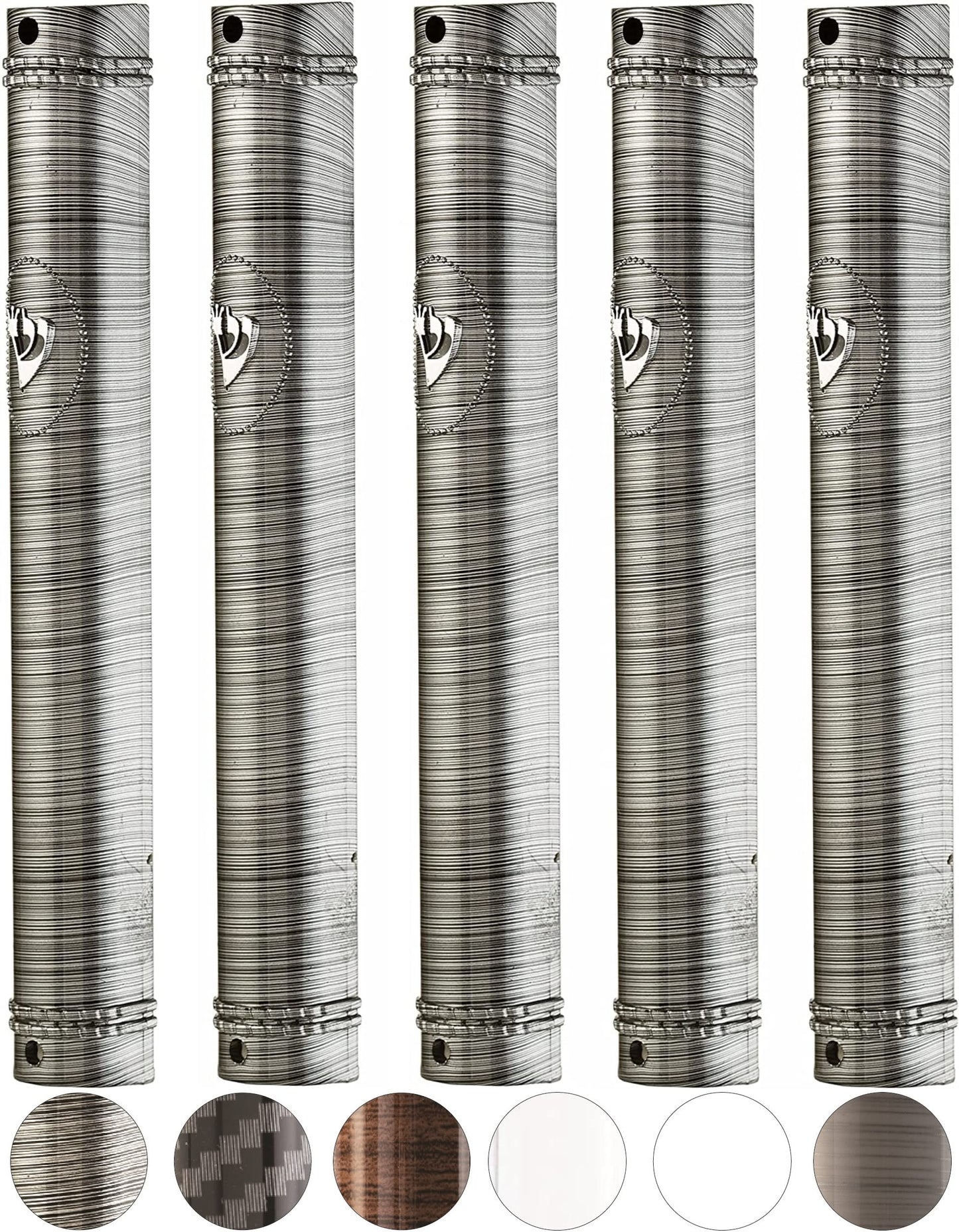 MEZUZAH - Soporte para caja (shidell) (plástico semicircular plateado), 5 unidades (líneas negras y plateadas, 15)