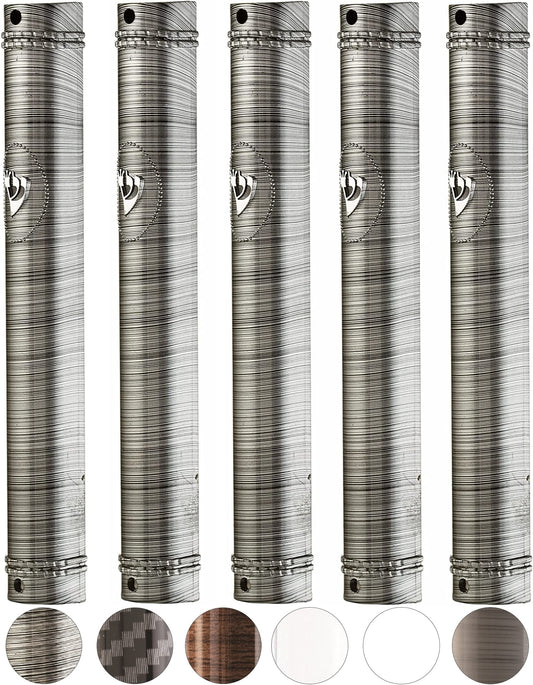 MEZUZAH - Soporte para caja (shidell) (plástico semicircular plateado), 5 unidades (líneas negras y plateadas, 15)
