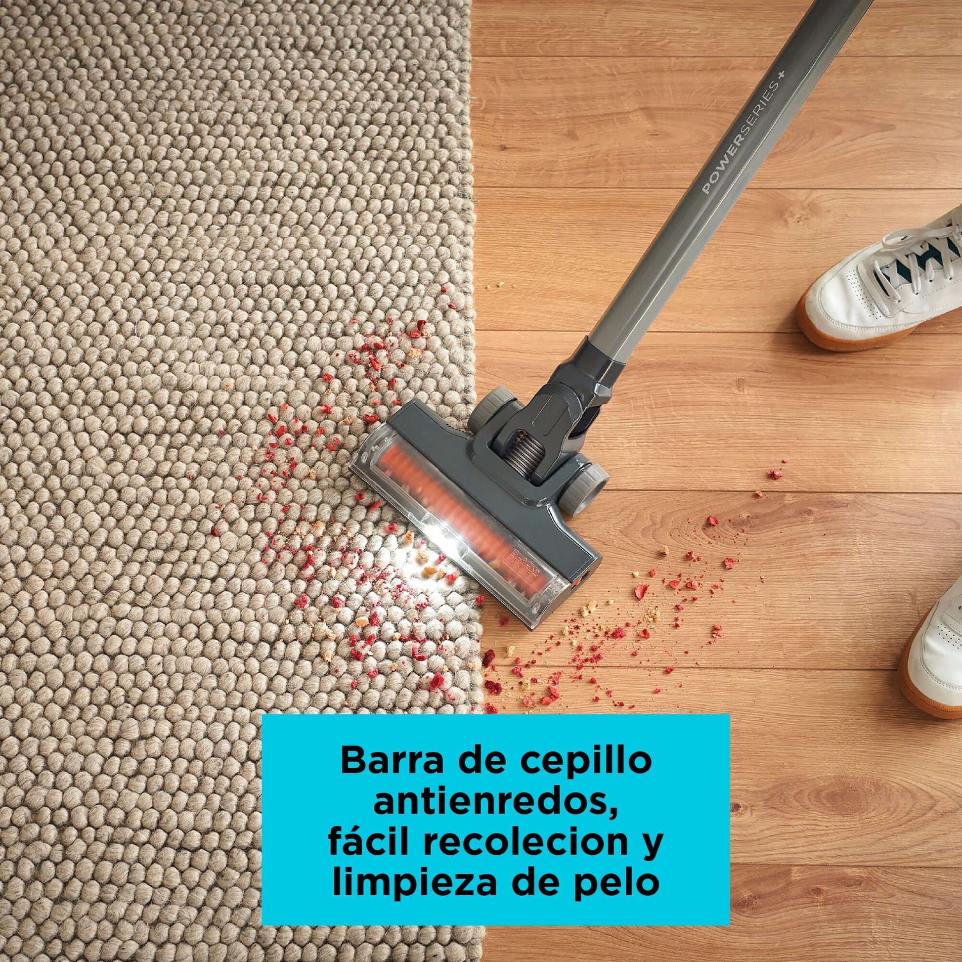 BLACK+DECKER Aspiradora Vertical inalámbrica 20V MAX* POWERSERIES+ con Luces LED y batería BHFEA18D1