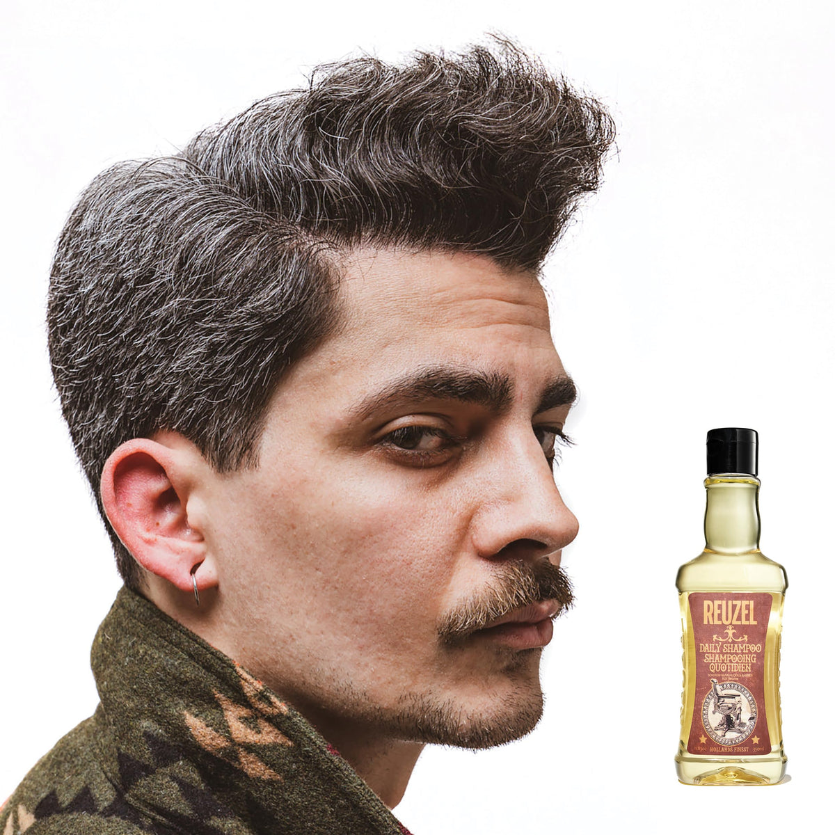 Reuzel shampoo de uso diario - Limpia el cabello y el cuero cabelludo- Ideal para todo tipo de cabello de uso frecuente - Limpia y desengrasa sin resecar - Formulado con mezcla de tónicos T4 - 350 ml
