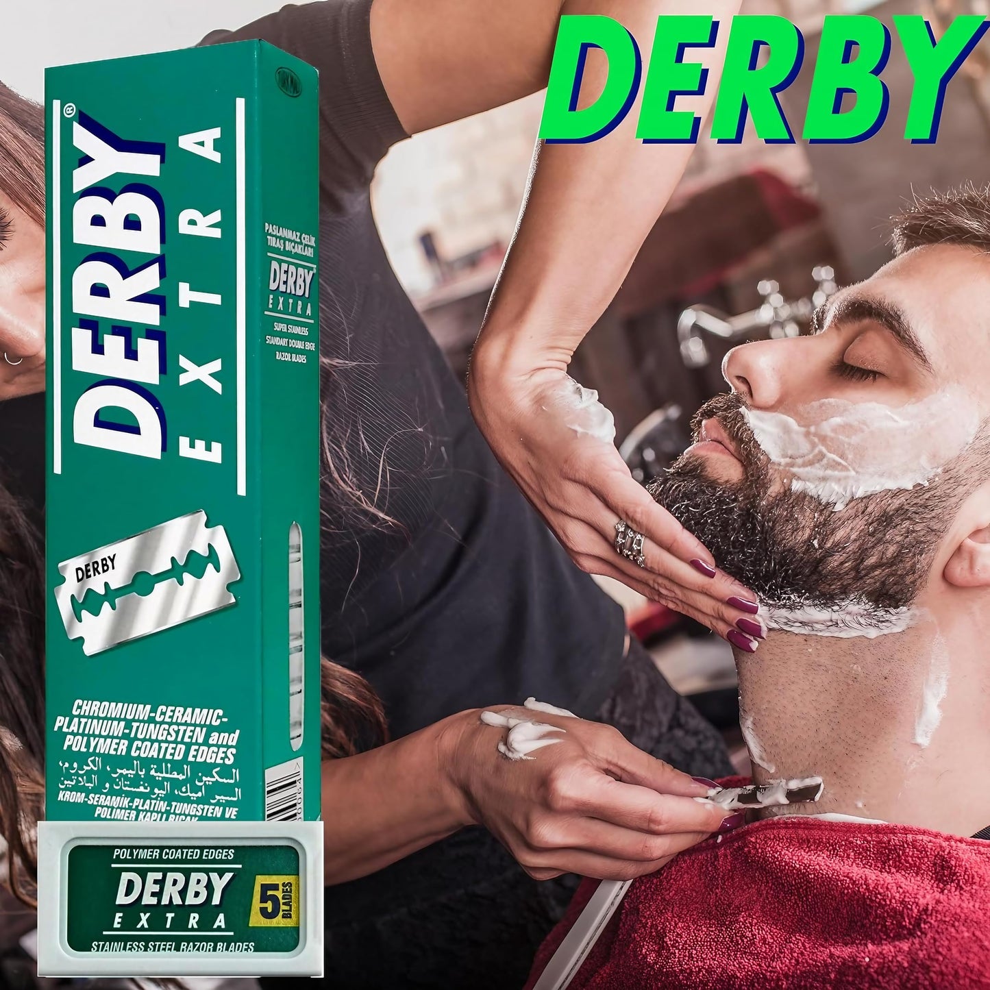 Derby Cuchillas de afeitar extra de doble filo, 100 unidades
